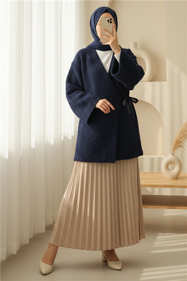 Yandan Bağlamalı Buklet Kimono   -Laci