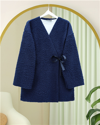 Yandan Bağlamalı Buklet Kimono   -Laci