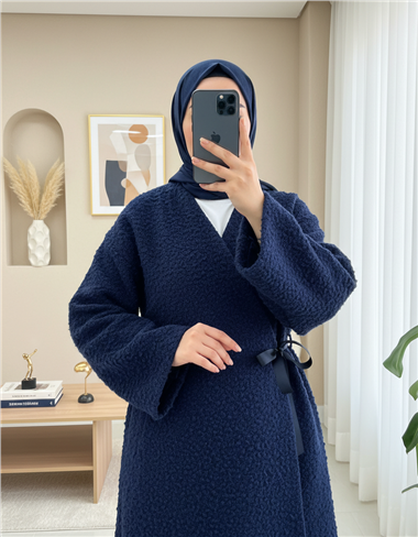 Yandan Bağlamalı Buklet Kimono   -Laci
