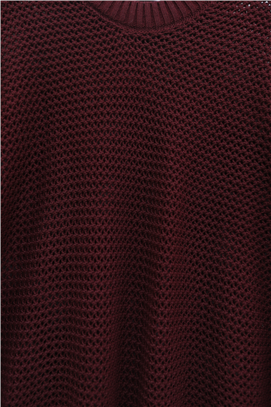 Yarasa Kol Ajurlu Triko Kazak -Bordo