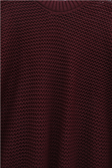 Yarasa Kol Ajurlu Triko Kazak -Bordo