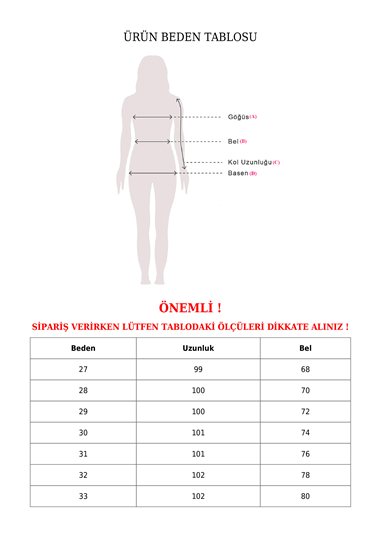 Yüksek Bel İspanyol Paça Düğmeli Kot Pantolon -Koyu Mavi
