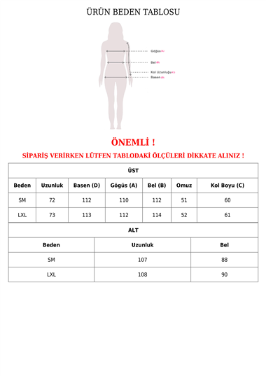 Yuvarlak Yaka Çimalı Oyşo İkili Takım -Siyah