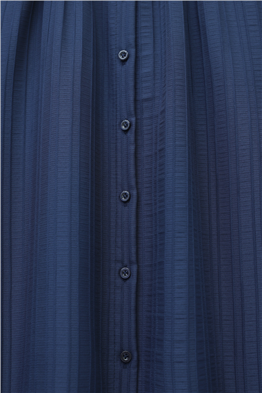 Yuvarlak Yaka Düğmeli İspanyol Kol Siena Tunik -Laci