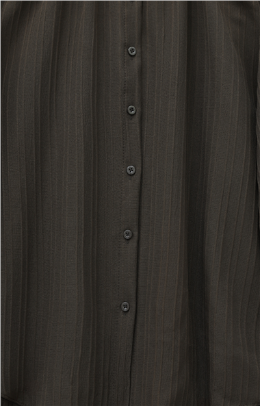 Yuvarlak Yaka Düğmeli İspanyol Kol Siena Tunik -K. Kahve