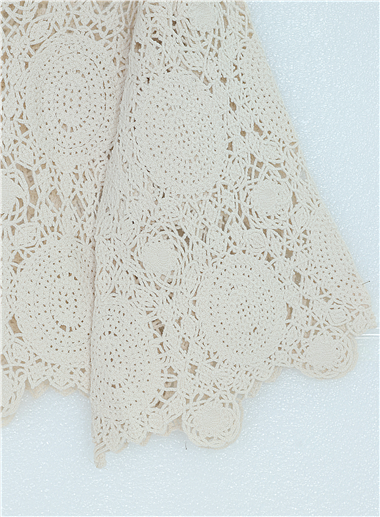 Yuvarlak Yaka İspanyol Kol Triko Bluz -Krem