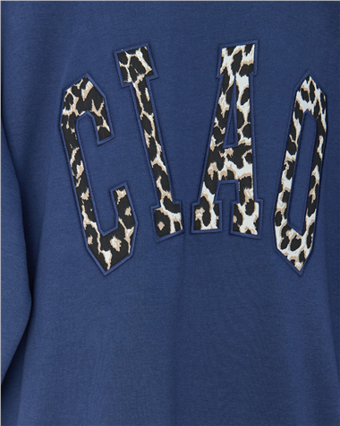 Yuvarlak Yaka Önü Nakışlı Sweat -Laci