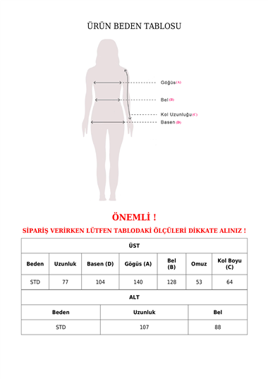 Yuvarlak Yaka Uçları Nakış Detaylı Triko Takım -Taş