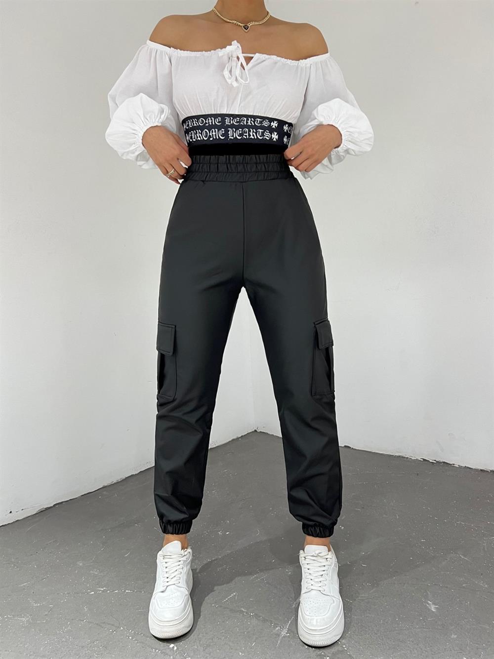 Beli Paçası Lastikli Kargo Cepli Deri Pantolon -Siyah - 366-10016-R01 |  Limon Fashion Marka Pantolon Modelleri | Kadın Tesettür Giyim - KaliteMall. com