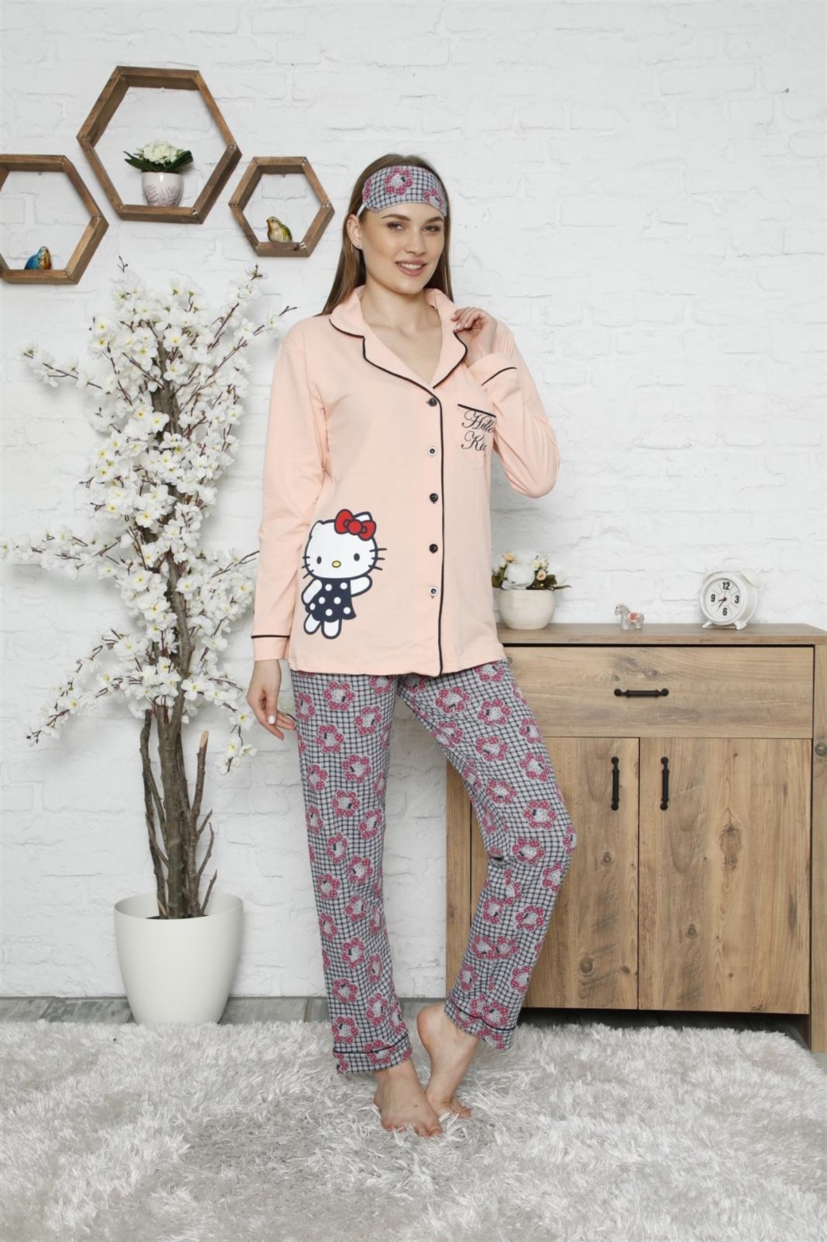 Hello Kitty Pijama Takım-Pudra - 290-0522-R06 | CALİMERA Marka Pijama  Takımı Modelleri | Kadın Tesettür Giyim - KaliteMall.com