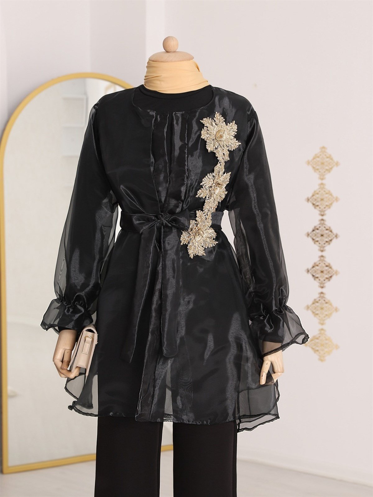 İkili Organze Tül Tunik -Siyah - 118-3001-R01 | ZAMANE Marka Ceket  Modelleri | Kadın Tesettür Giyim - KaliteMall.com