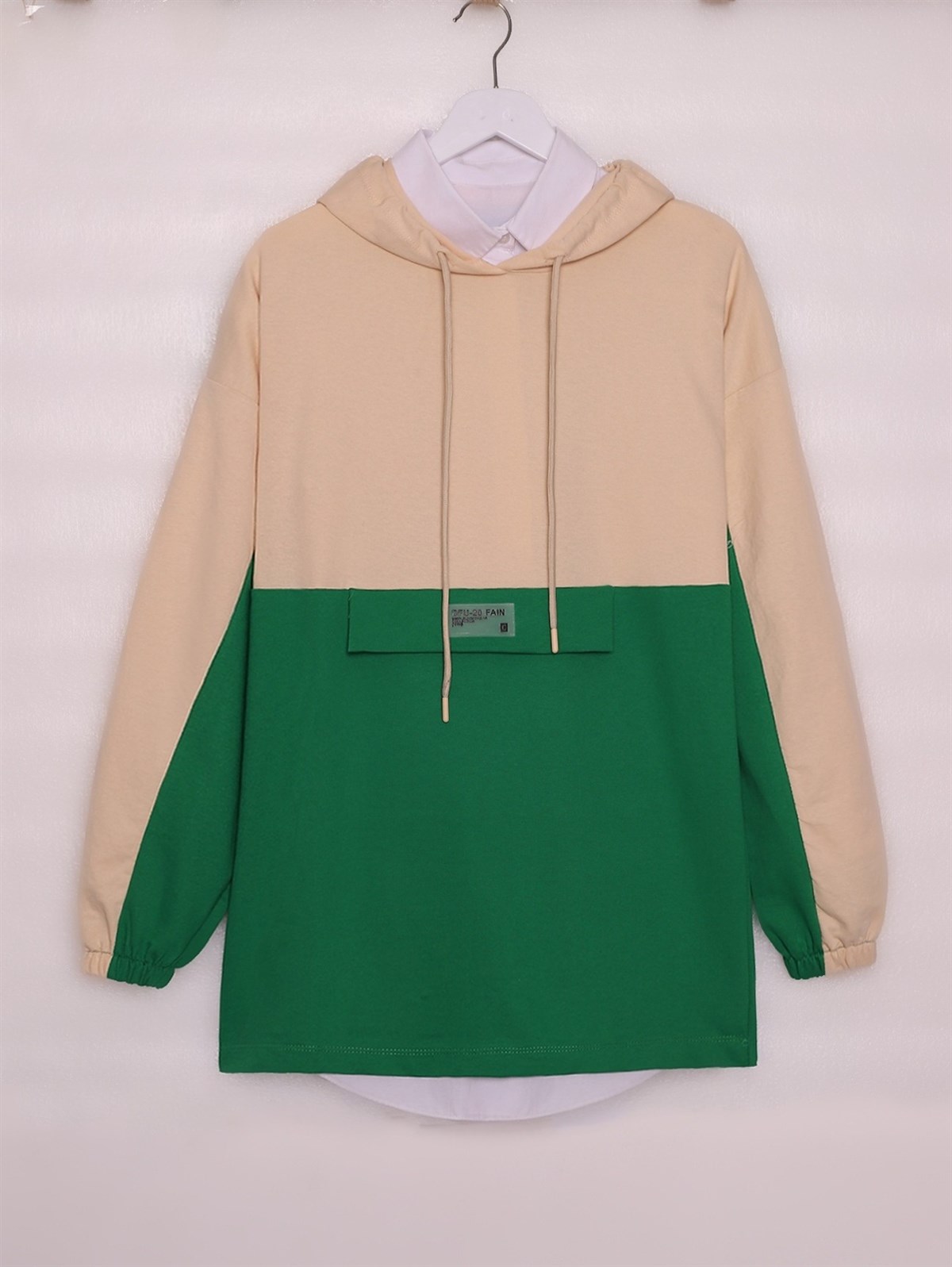 Kapşonlu Önü Cep Detaylı Penye Sweat -Yeşil - 104-3544-R35 | ADYES Marka  Kapşonlu Sweatshirt Modelleri | Kadın Tesettür Giyim - KaliteMall.com
