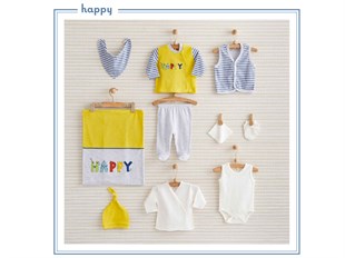 Nenny Baby Happy 10'lu Zıbın Set 0-3 Ay Hastane Çıkışı -Renkli