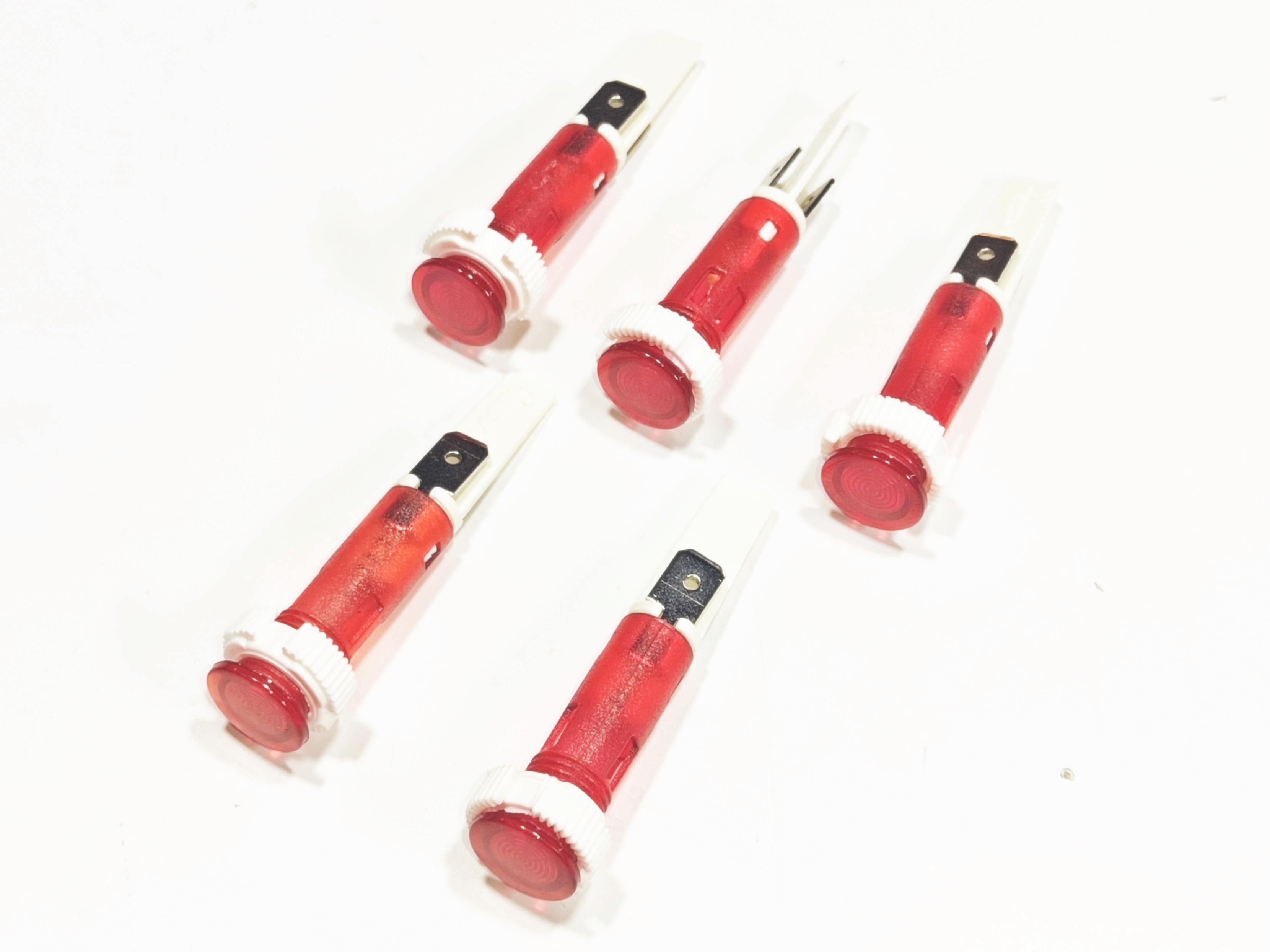 10mm Kırmızı Sinyal Lambası Vidalı Soketli (5 Adet)