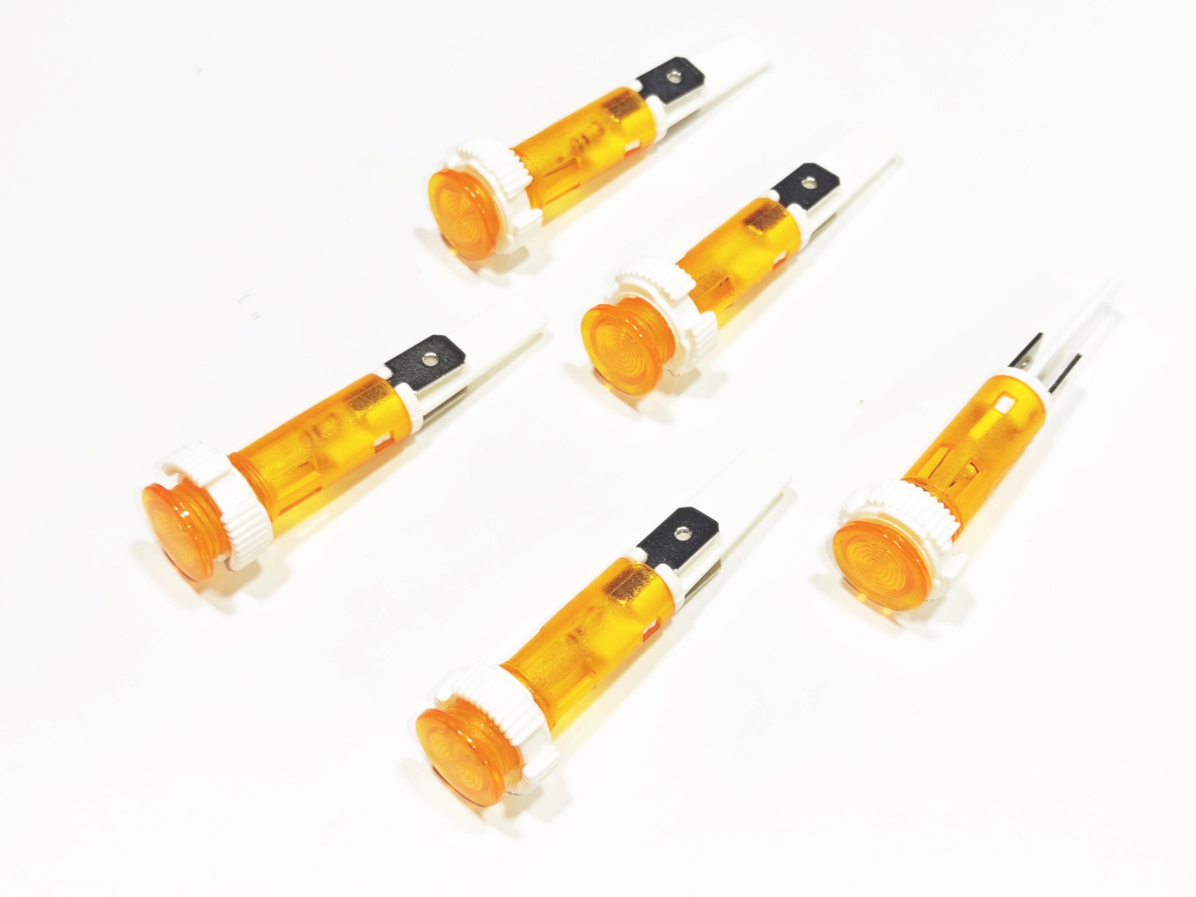10mm Sarı Sinyal Lambası Vidalı Soketli (5 Adet)