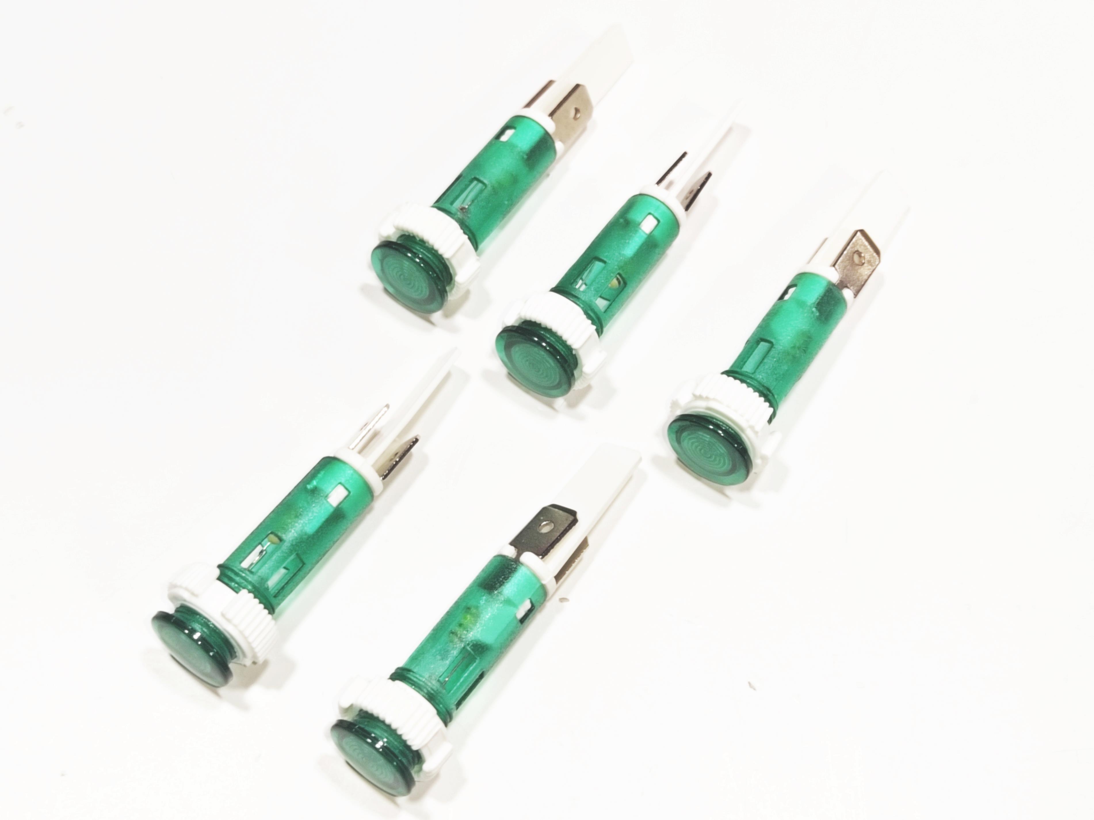 10mm Yeşil Sinyal Lambası Vidalı Soketli (5 Adet)