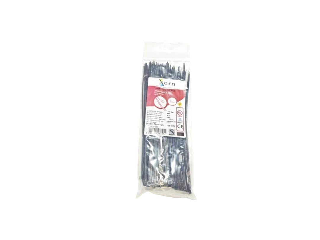 25cm Siyah Kablo Bağı 3,6mm Plastik Kelepçe - 100 Adet - Nylon Kablo Düzenleyici