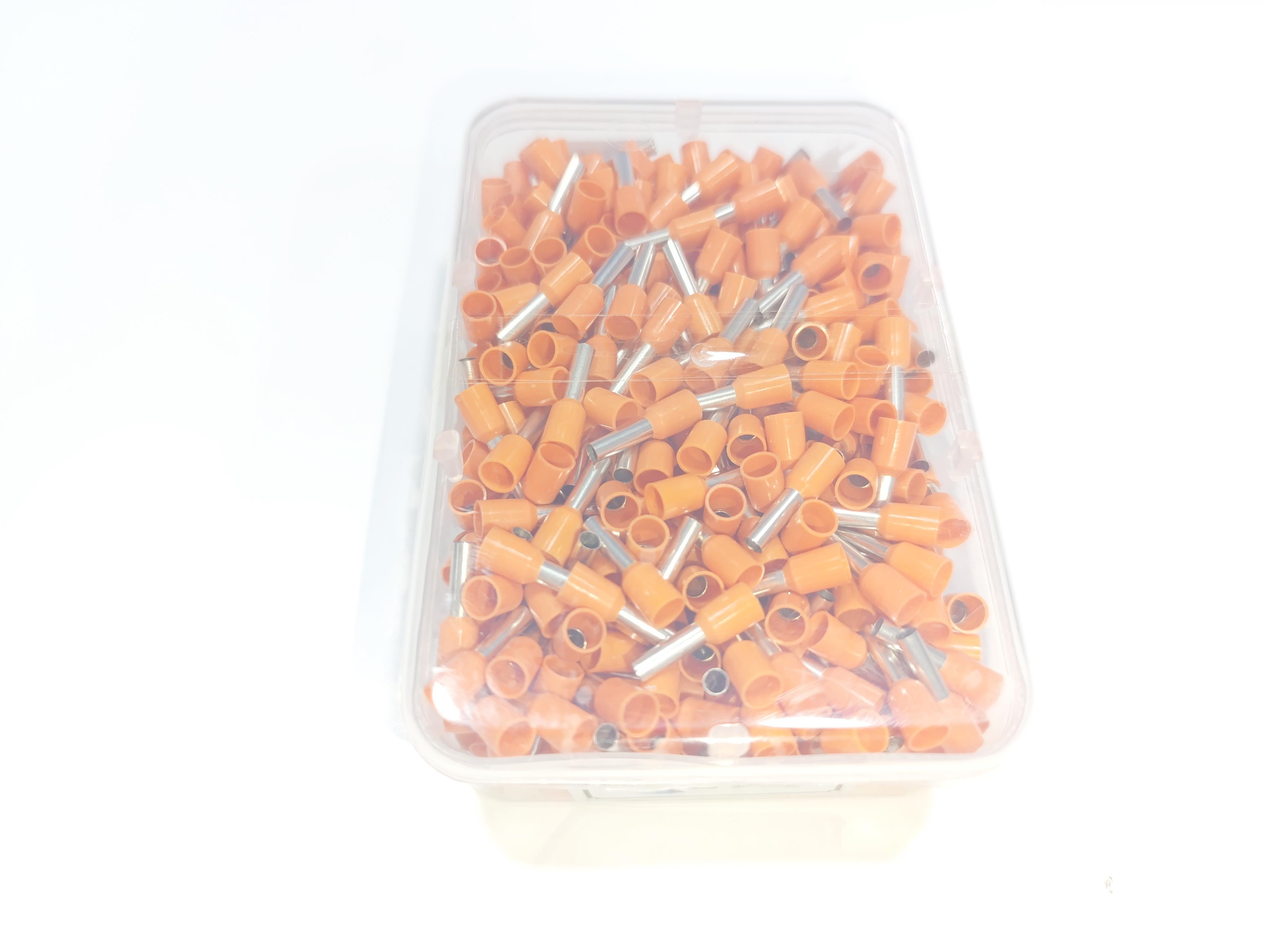 4 mm Tek Girişli İzoleli Kablo Yüksüğü - Fransız Norm - Turuncu - 1 Paket (500 Adet)