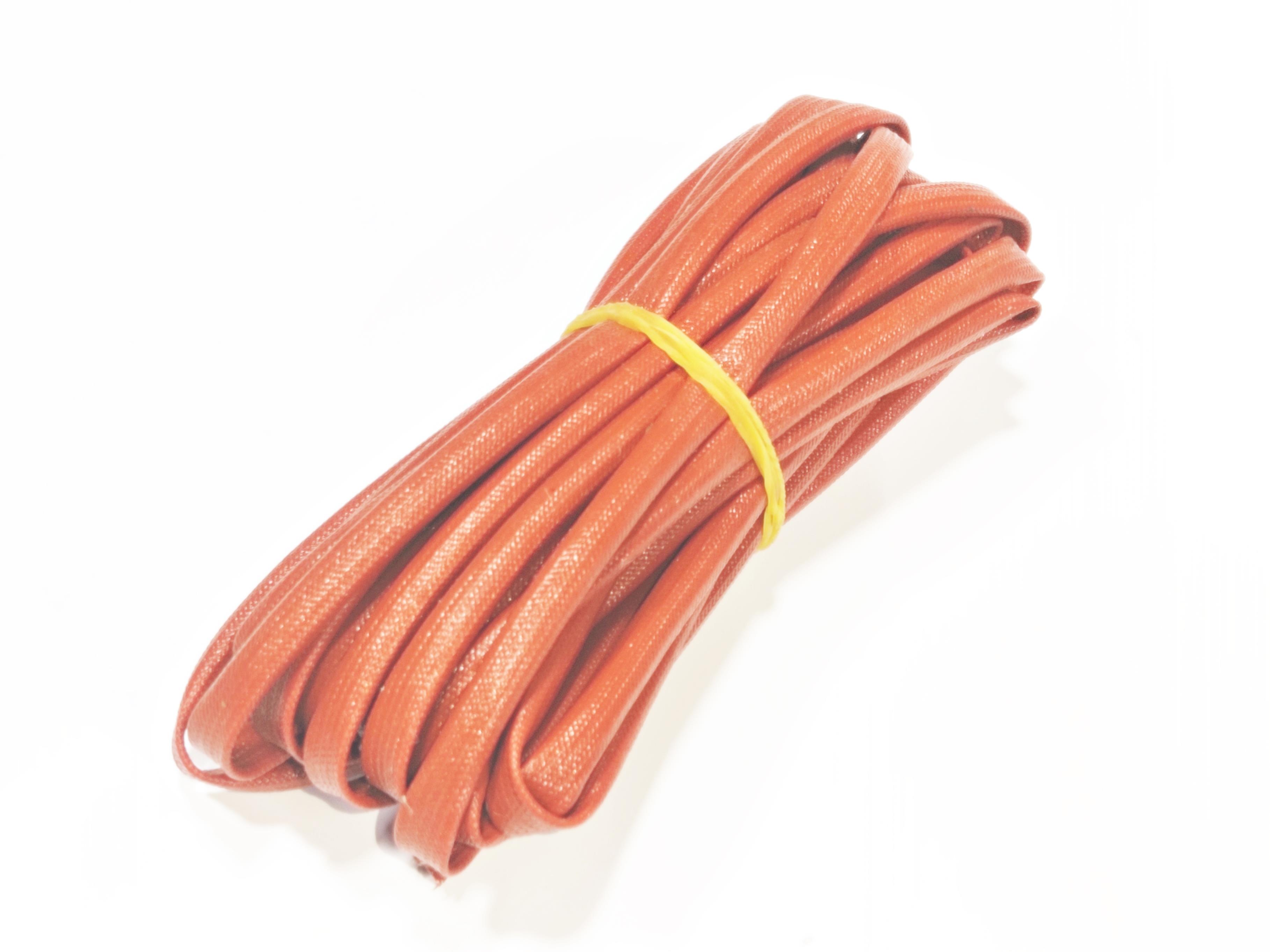 4mm H Class Cam Elyaf Örgü Silikon İzoleli Makaron 5 metre, Çalışma -60/+250 Derece 