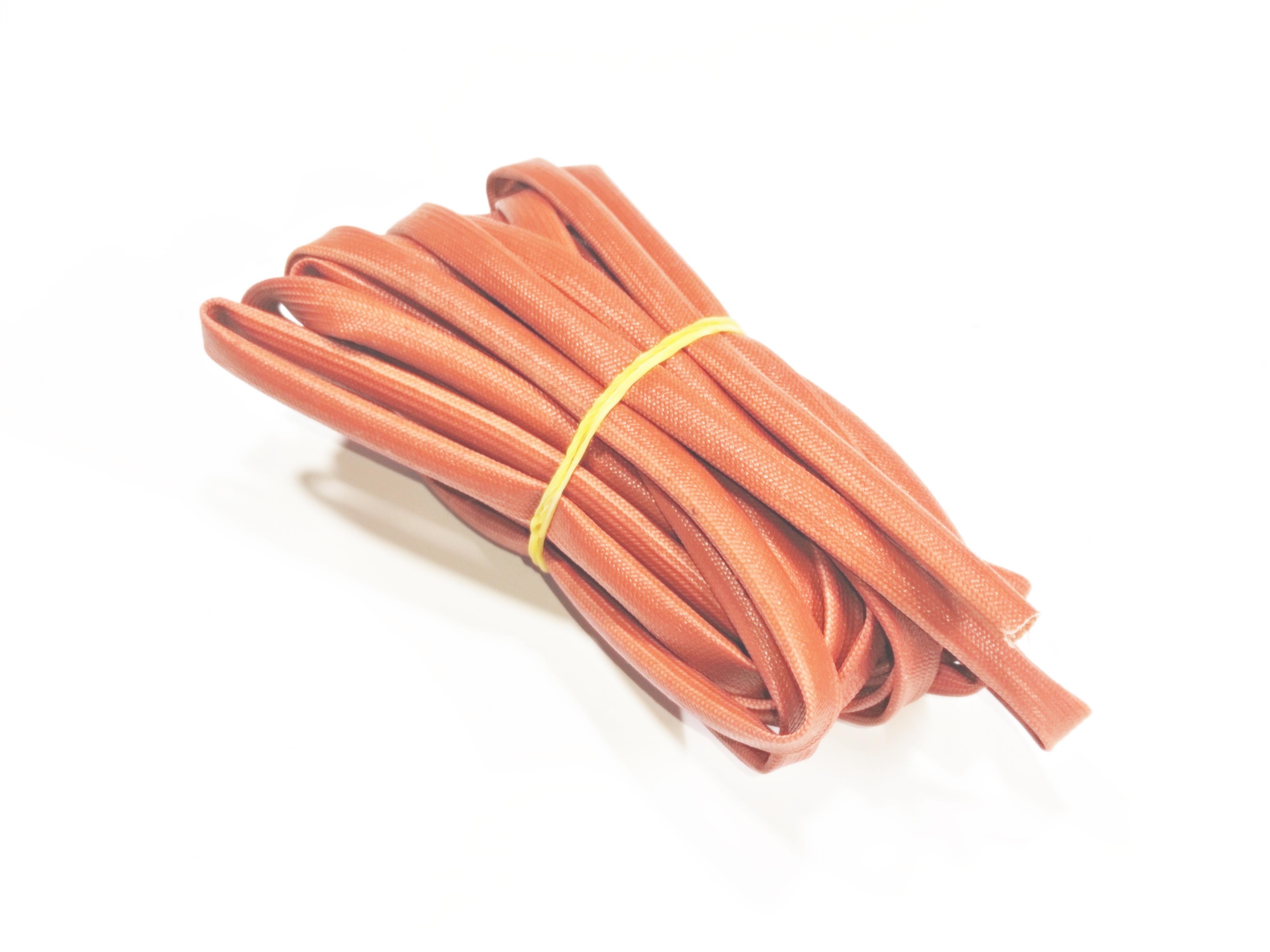 5mm H Class Cam Elyaf Örgü Silikon İzoleli Makaron 5 metre, Çalışma -60/+250 Derece 