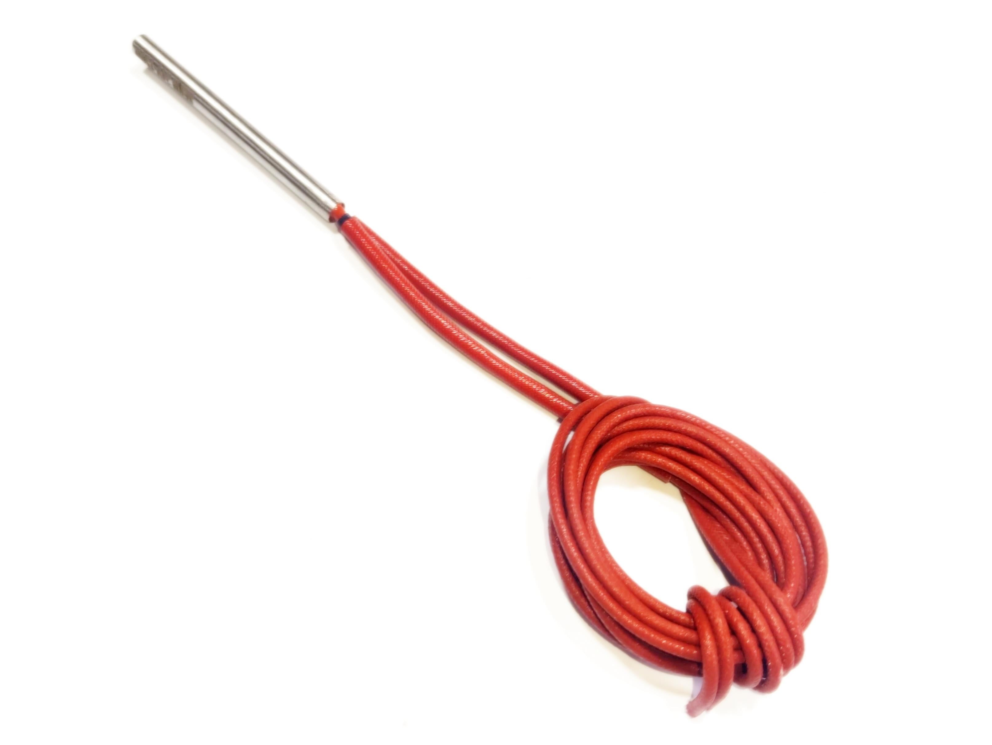 Fişek Isıtıcı Rezistans 7cm boy-6mm kalınlık-150 Watt-24V- 1metre kablolu