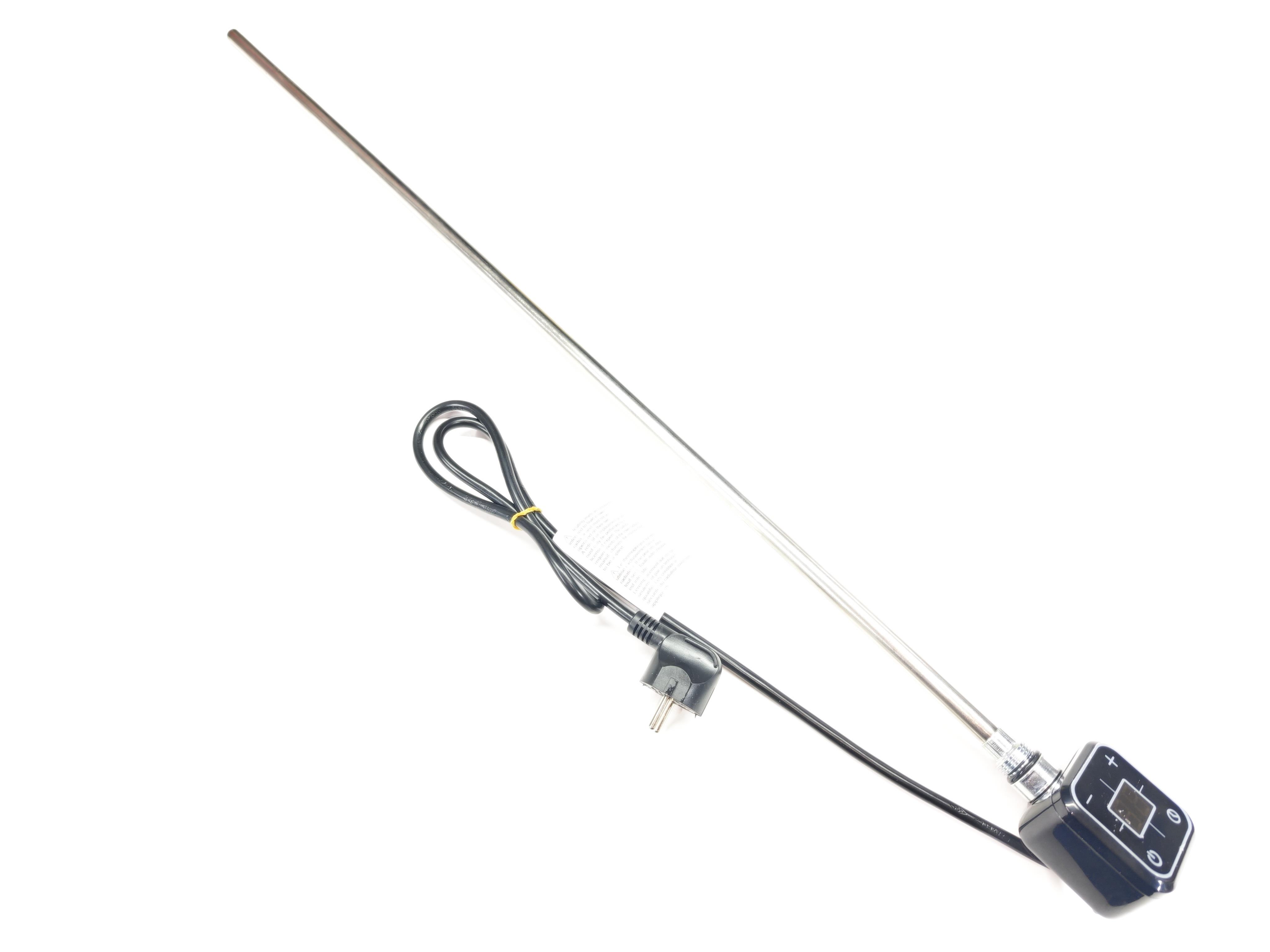 Sern 1200W Siyah Renk Kare Dijital HP013 Model Havlupan Isıtıcı Rezistans 230V L:800mm 1/2'' (Yarım Parmak)
