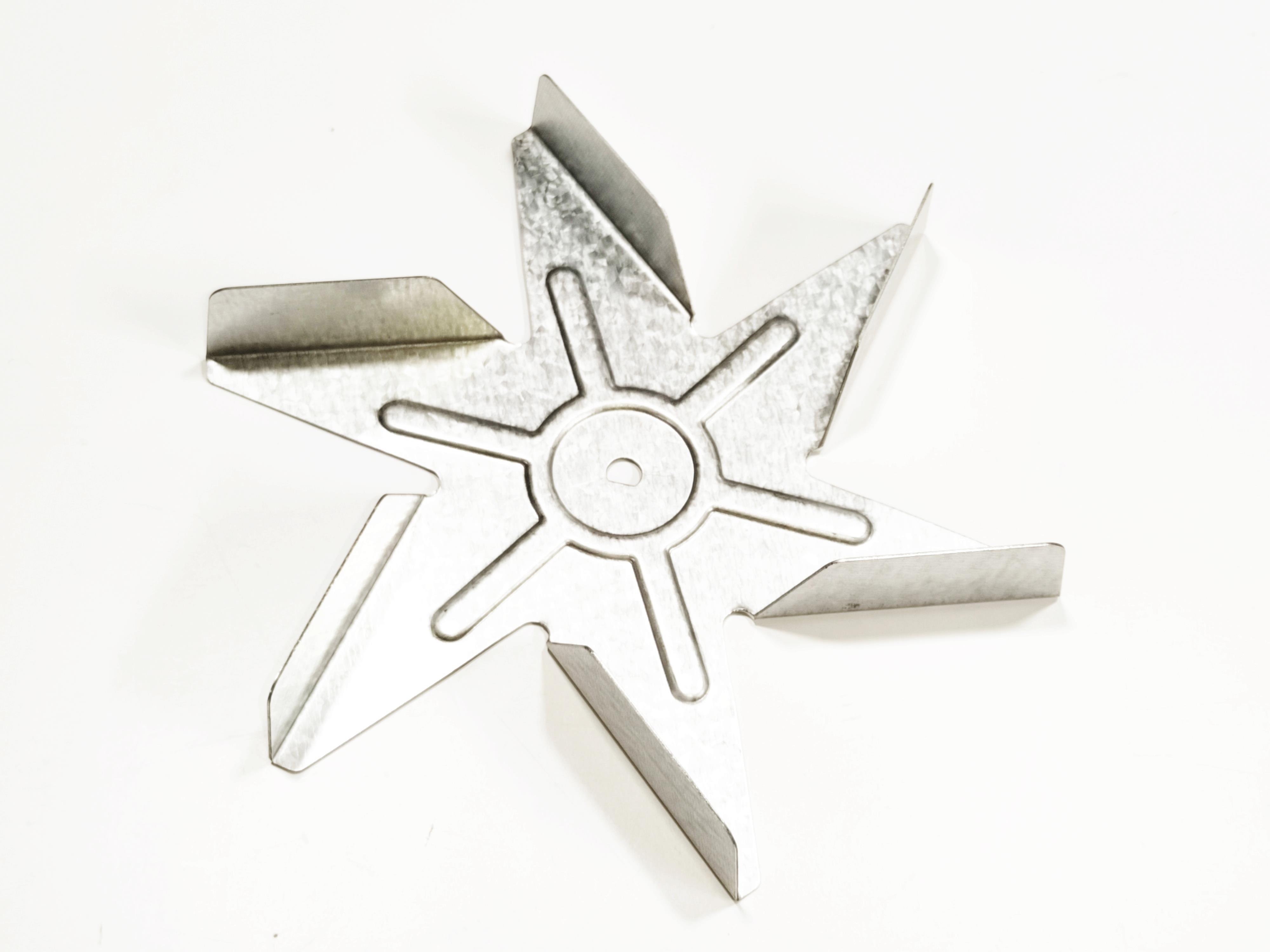 Turbo Fırın Fan Motor Metal Fanı 6 Kanat