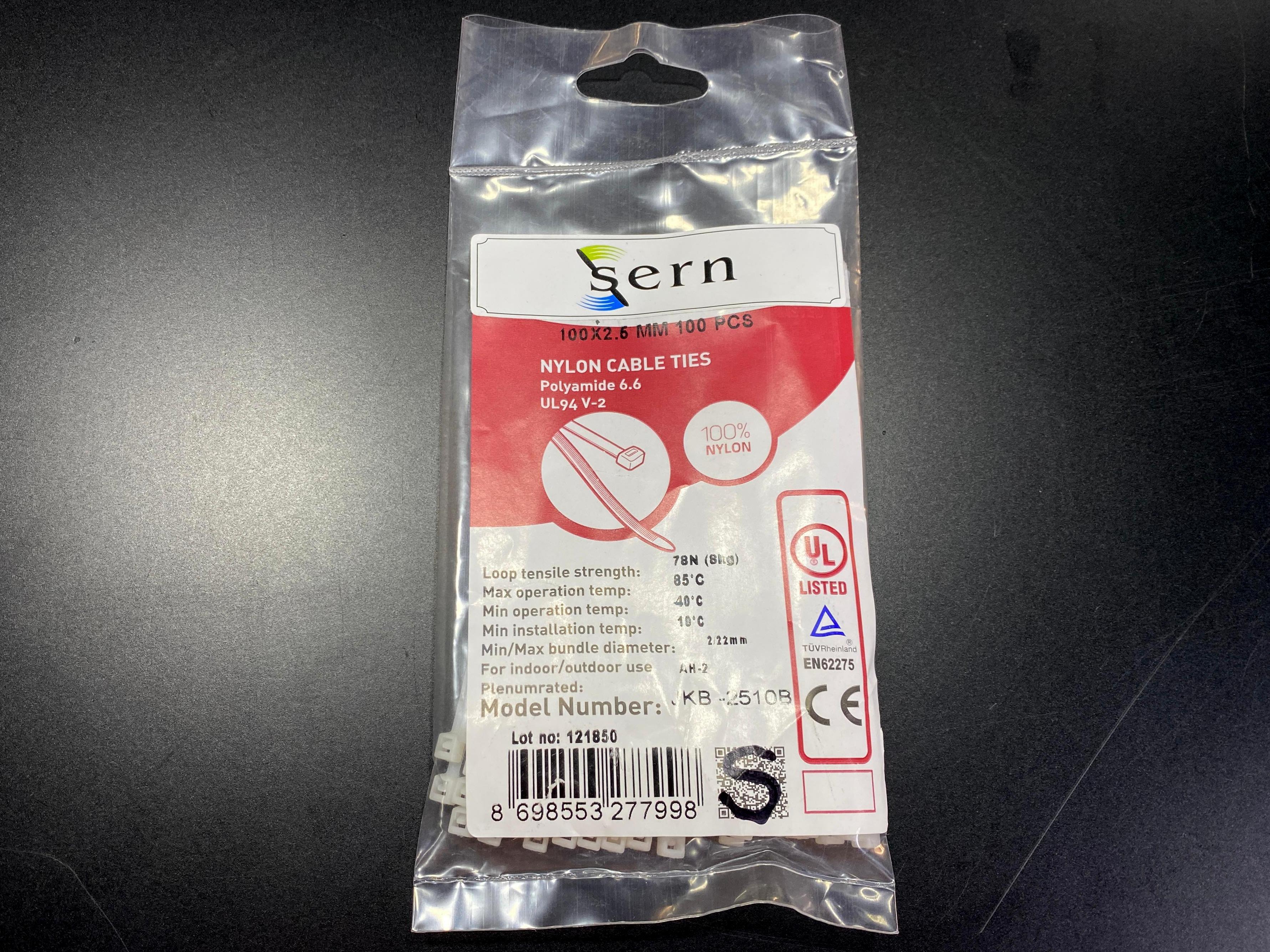 10 cm Beyaz Kablo Bağı 2,5 mm Plastik Kelepçe - 100 Adet - Nylon Kablo Düzenleyici