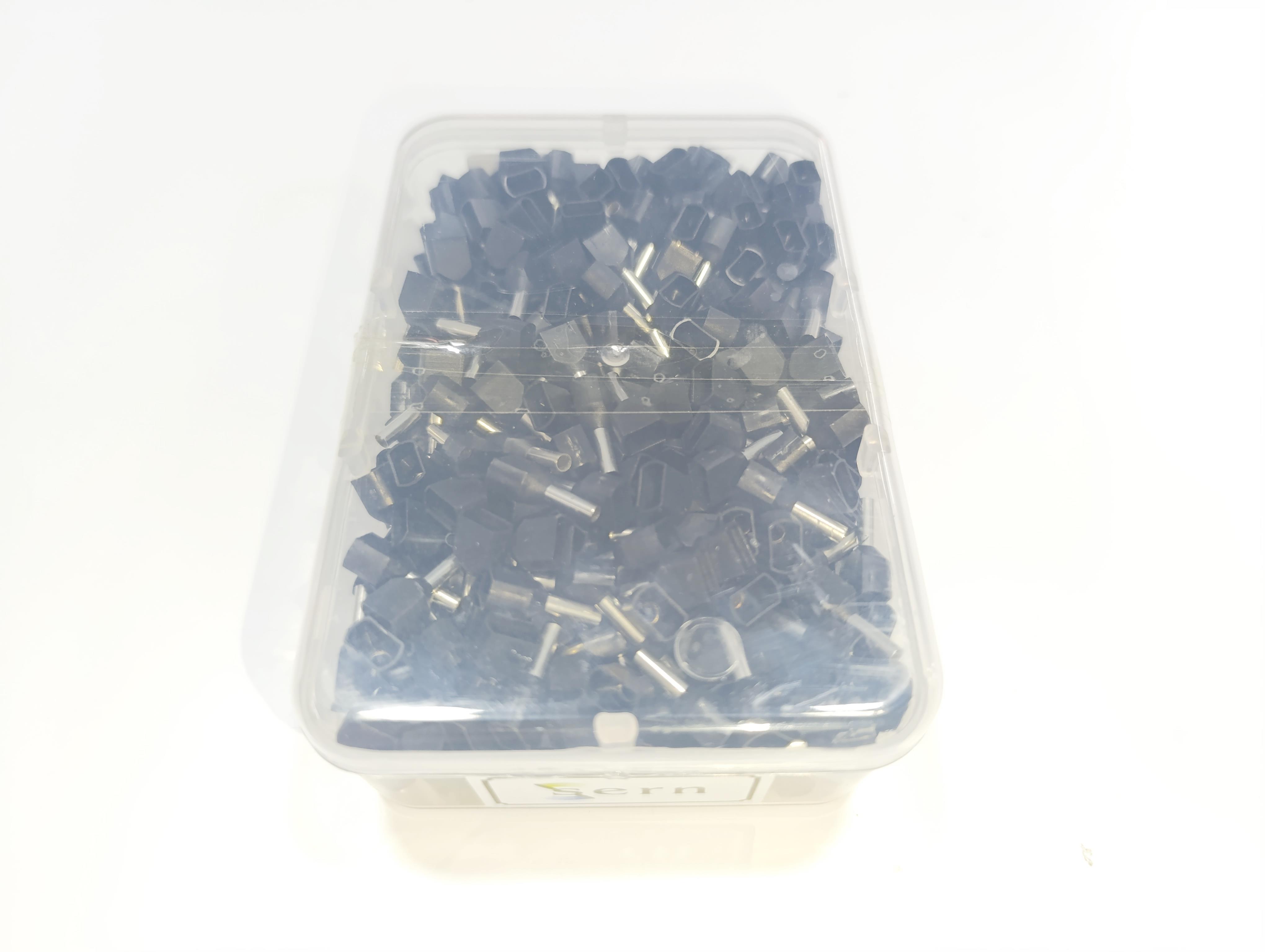 1,5 mm Çift Girişli İzoleli Kablo Yüksüğü – Fransız Norm – Siyah – 1 Paket (500 Adet)