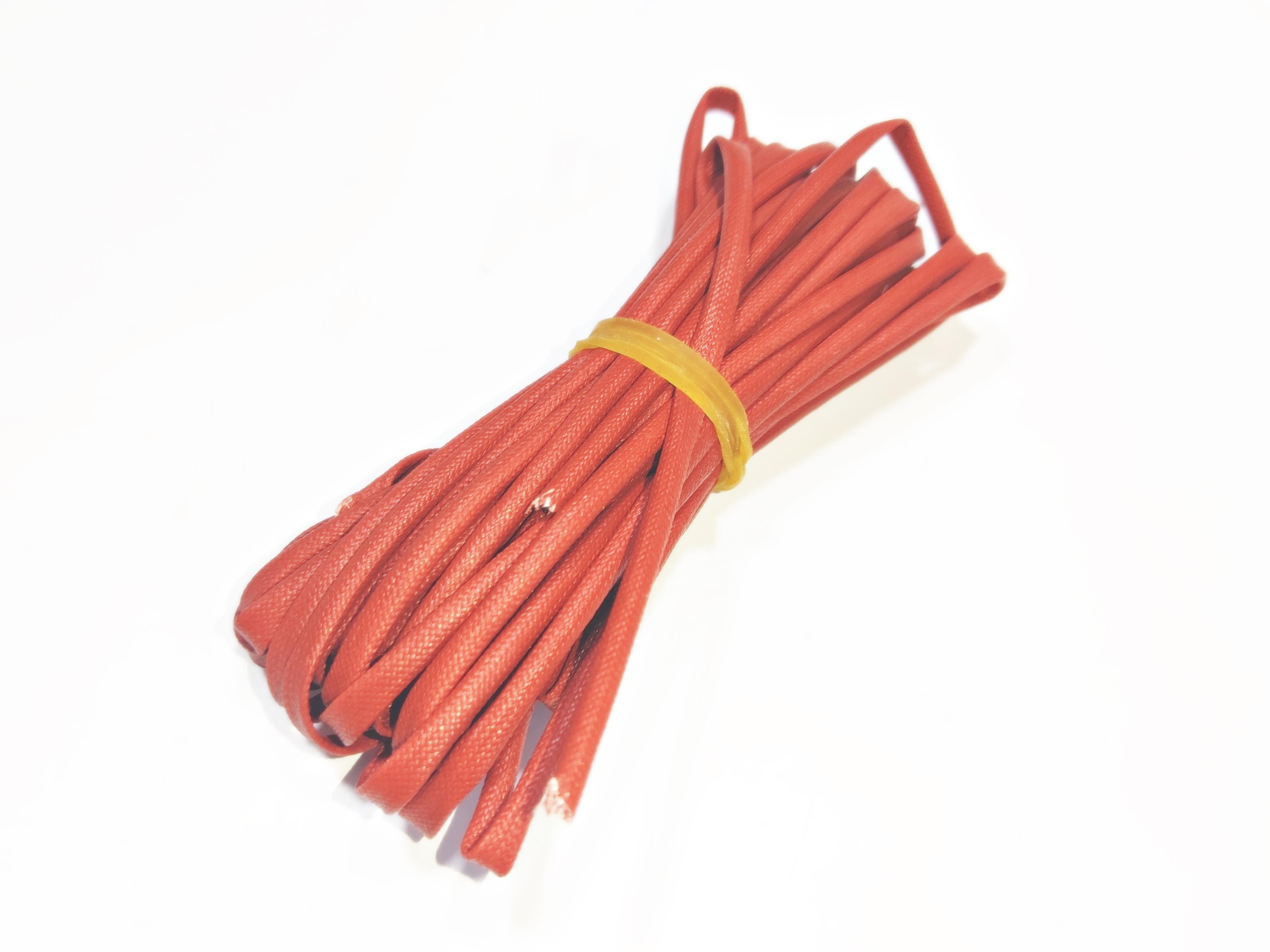 2mm H Class Cam Elyaf Örgü Silikon İzoleli Makaron 5 metre, Çalışma -60/+250 Derece 