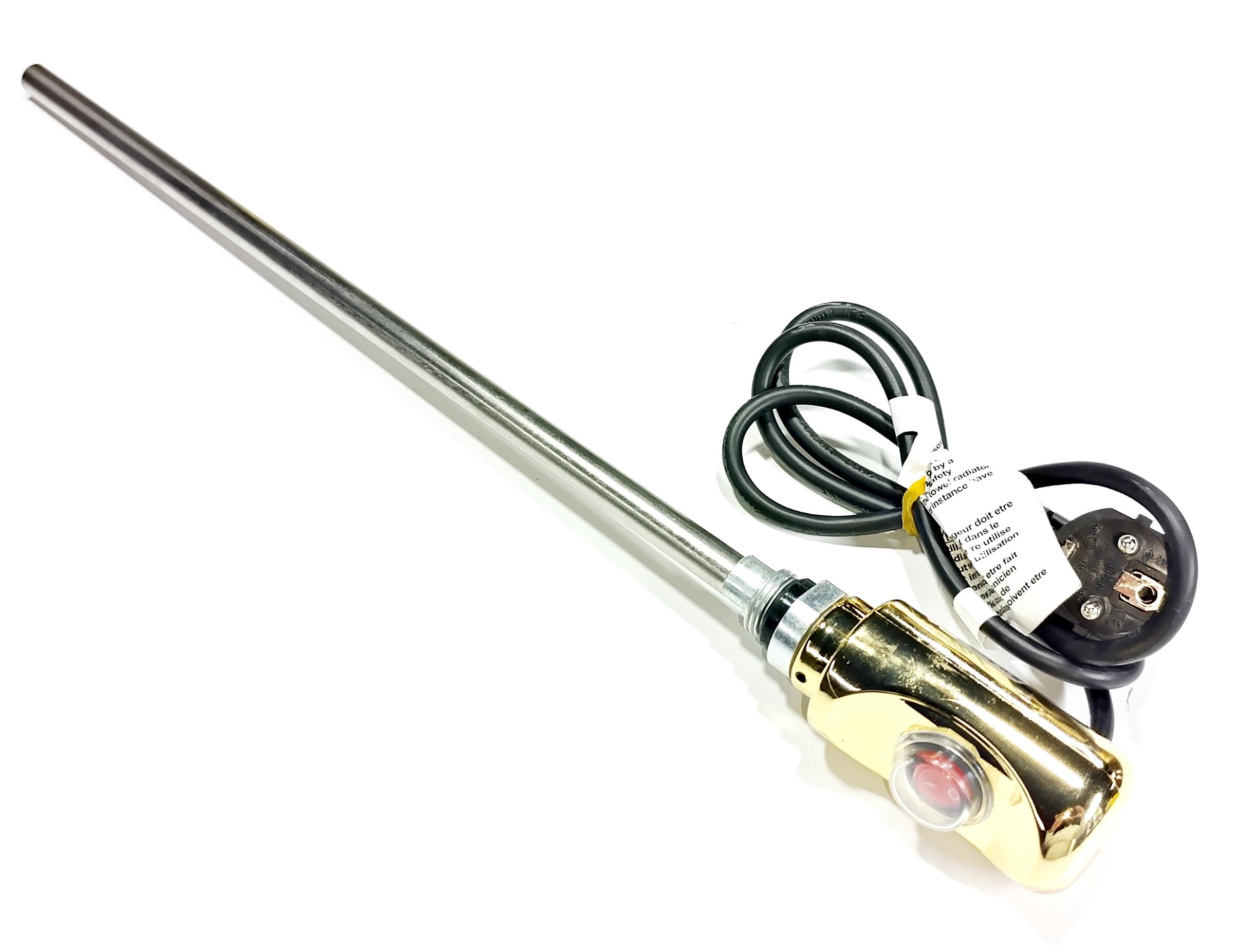 400W Altın Renk On/Off HP03 Model Havlupan Isıtıcı Rezistans 230V / L:370MM / 110cm TTR Fişli