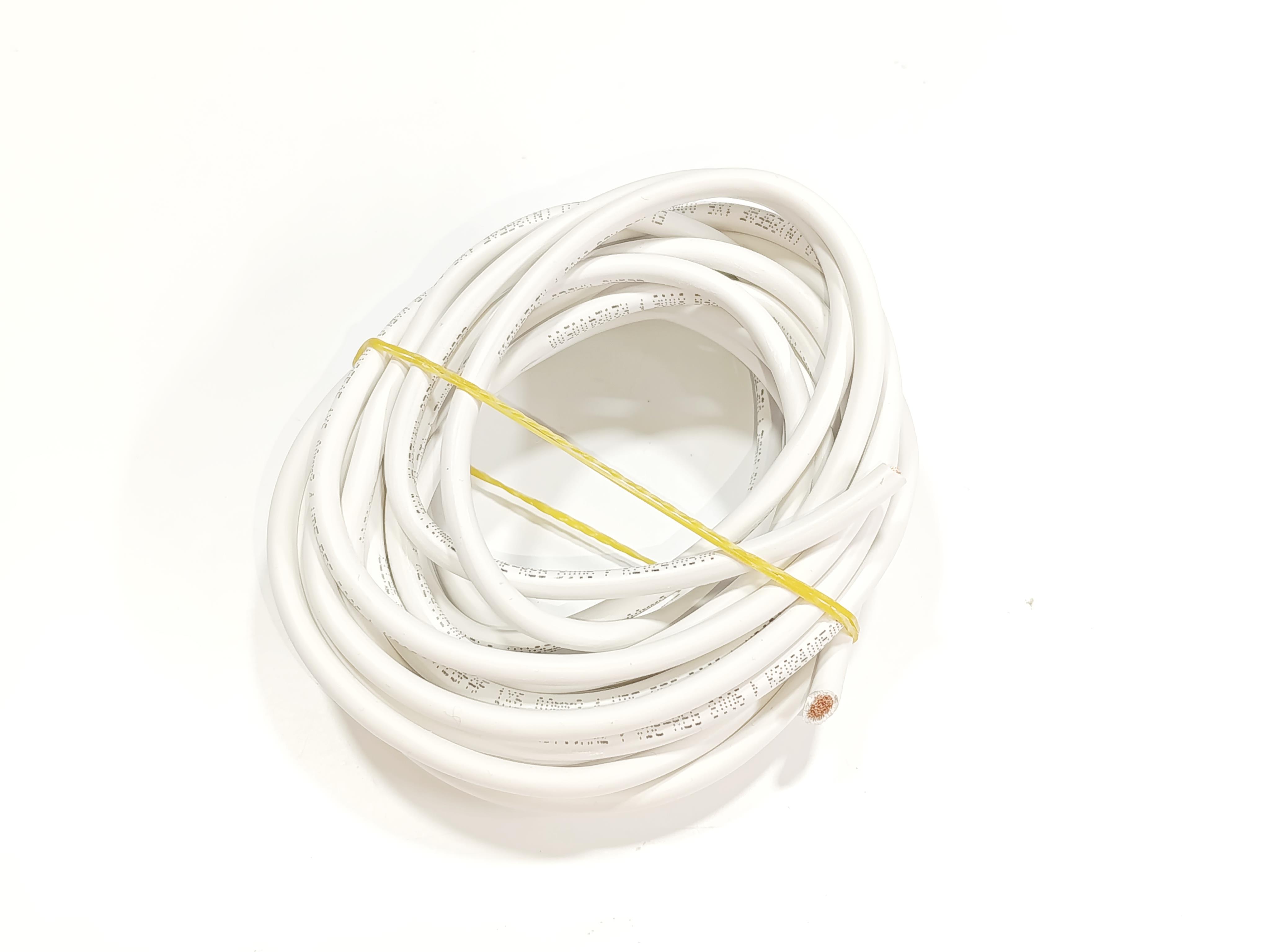 6mm 5metre Yanmaz Silikon Kablo BEYAZ Renk