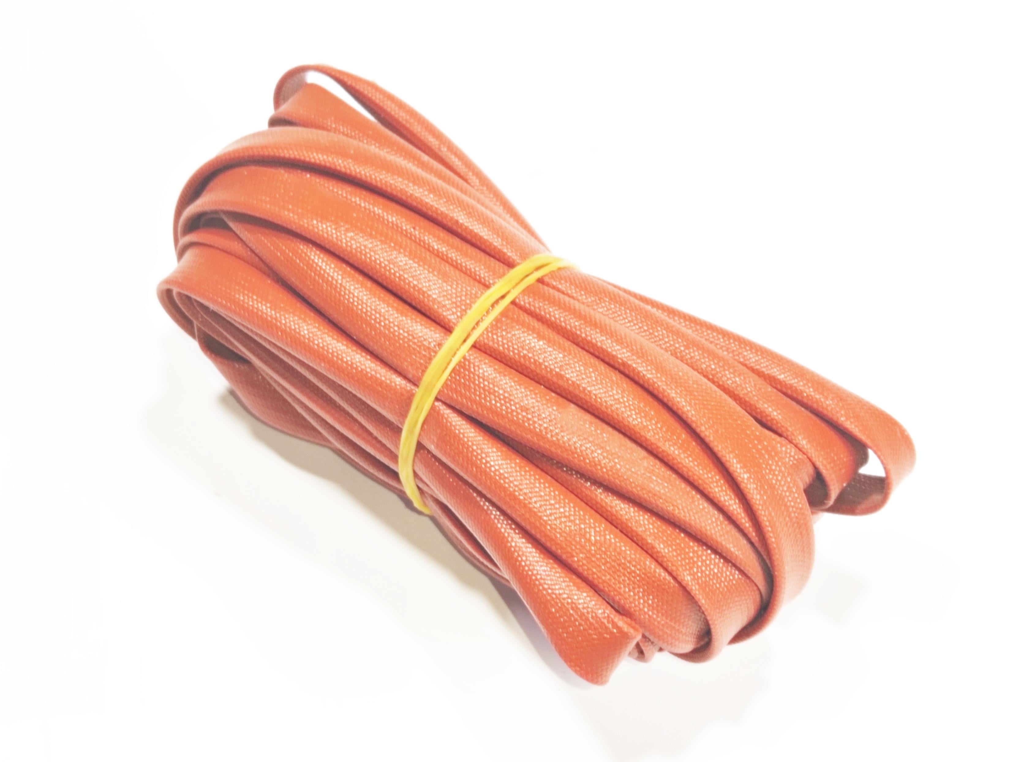 6mm H Class Cam Elyaf Örgü Silikon İzoleli Makaron 5 metre, Çalışma -60/+250 Derece 