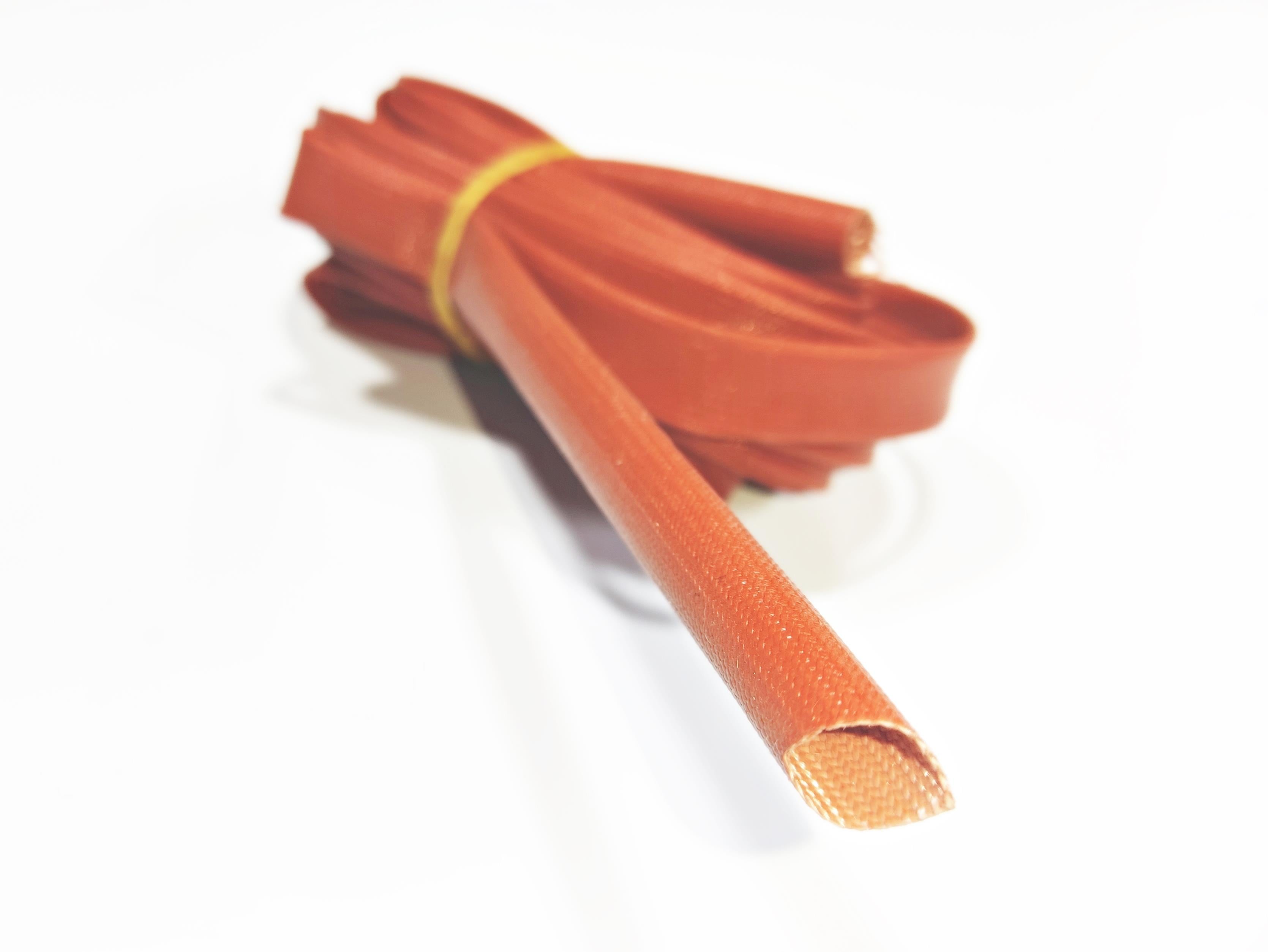 8mm H Class Cam Elyaf Örgü Silikon İzoleli Makaron 5 metre, Çalışma -60/+250 Derece 