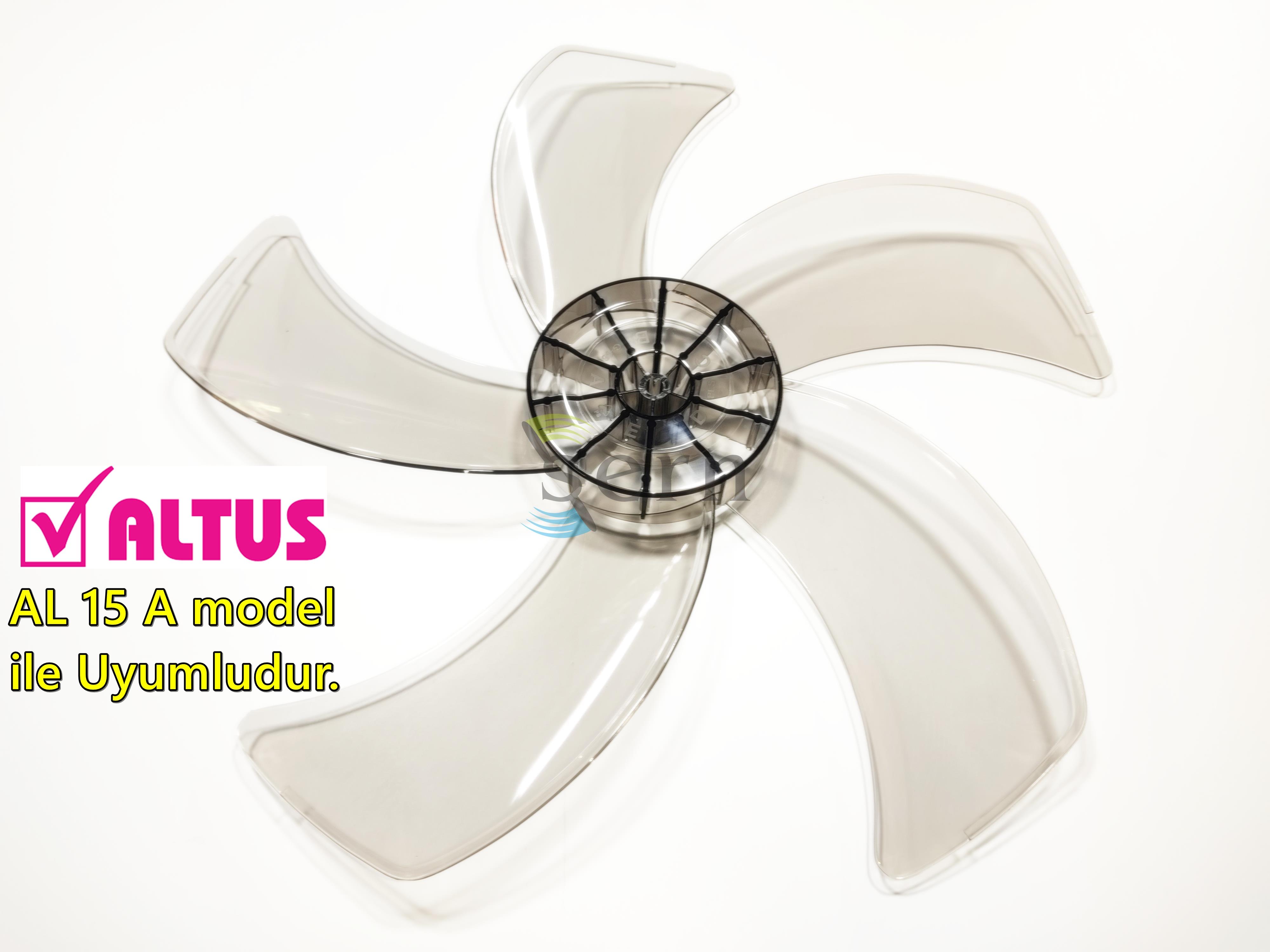 Altus AL 15 A Modele Uyumlu Vantilatör Pervanesi 16inç 5 Kanat 38Cm Füme Renk PLS