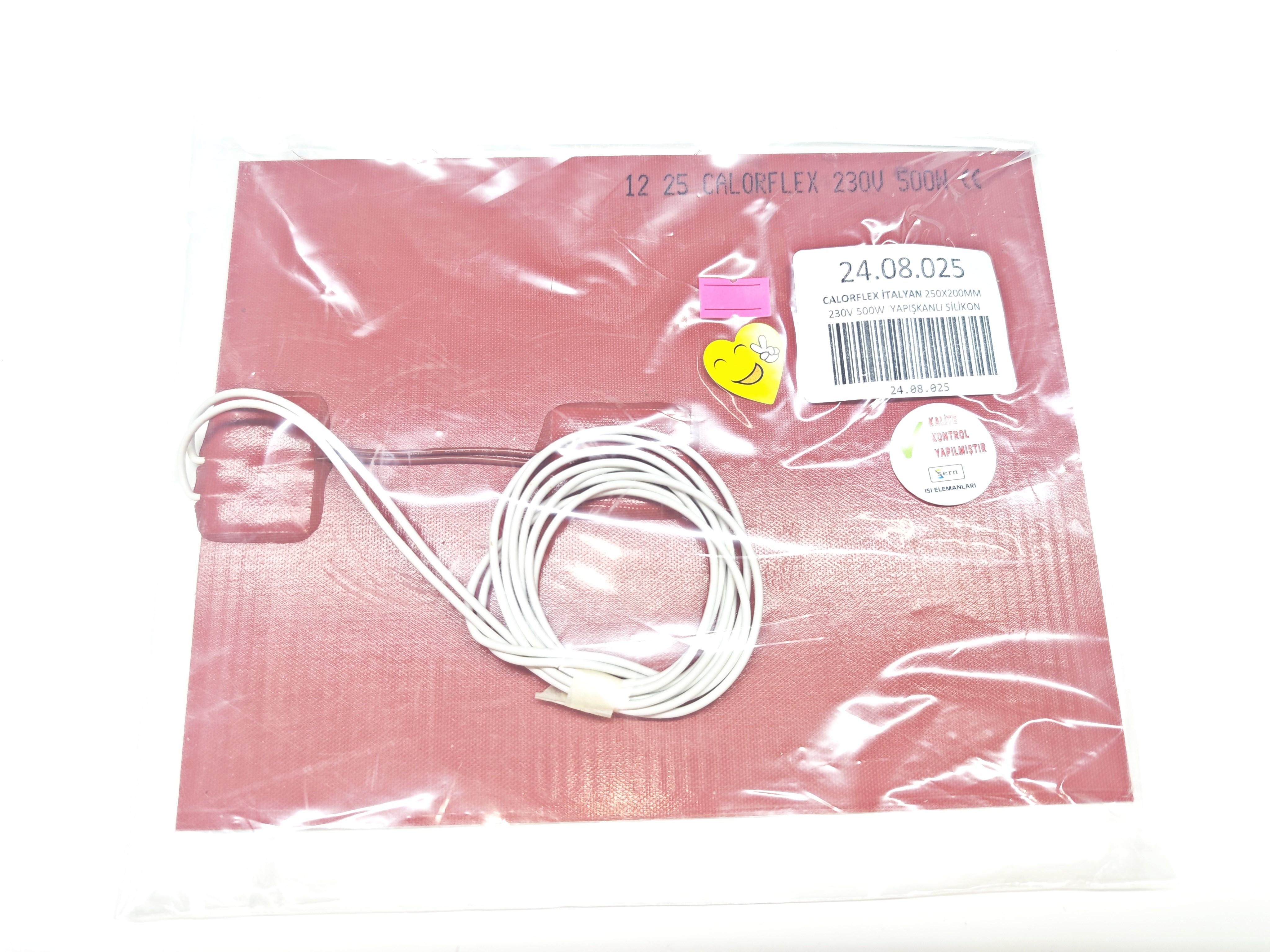 Calorflex İtalyan Açık Büfe Silikon Rezistans 250x200 mm 230V 500W Yapışkanlı Termikli Isıtıcı
