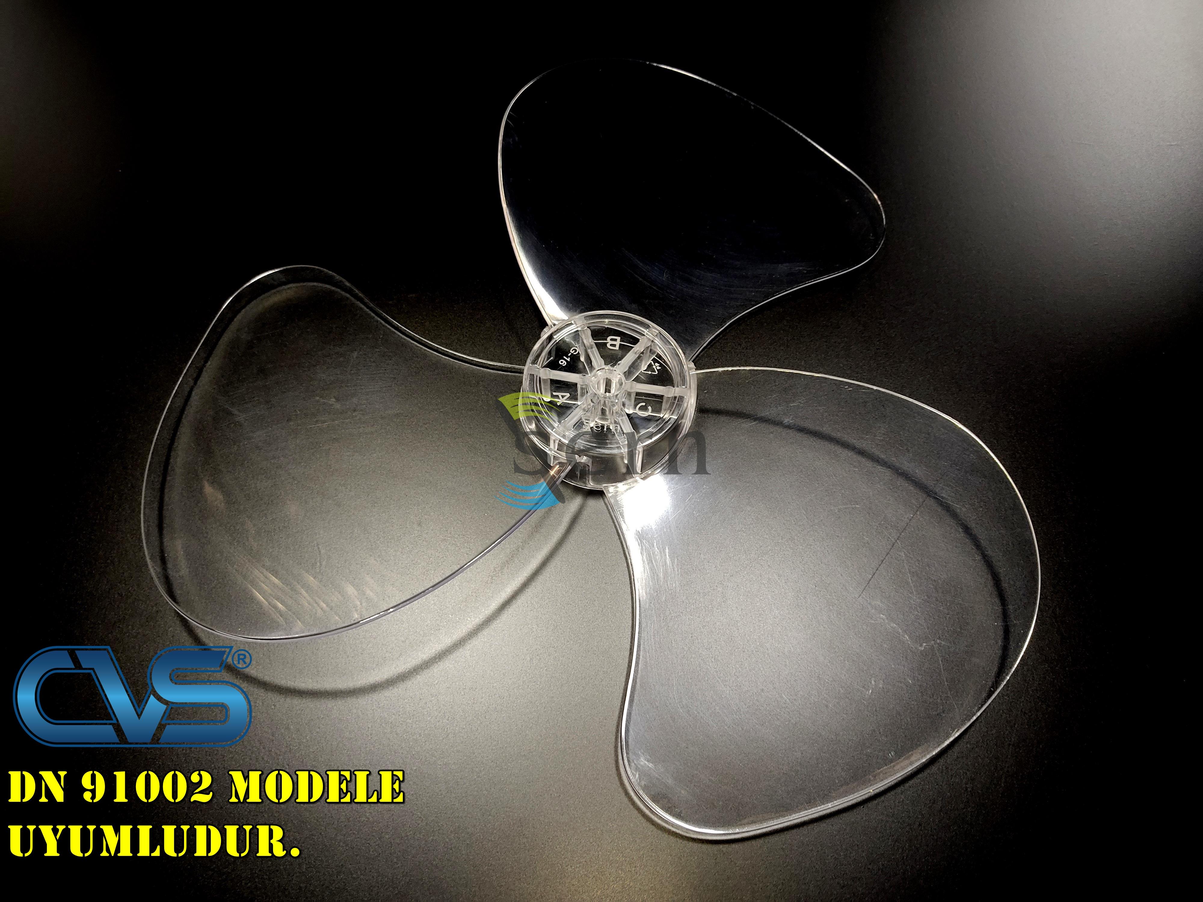 CVS DN 91002 Modele Uyumlu Vantilatör Pervanesi  3 kanat 36cm Sert 16inç Şeffaf