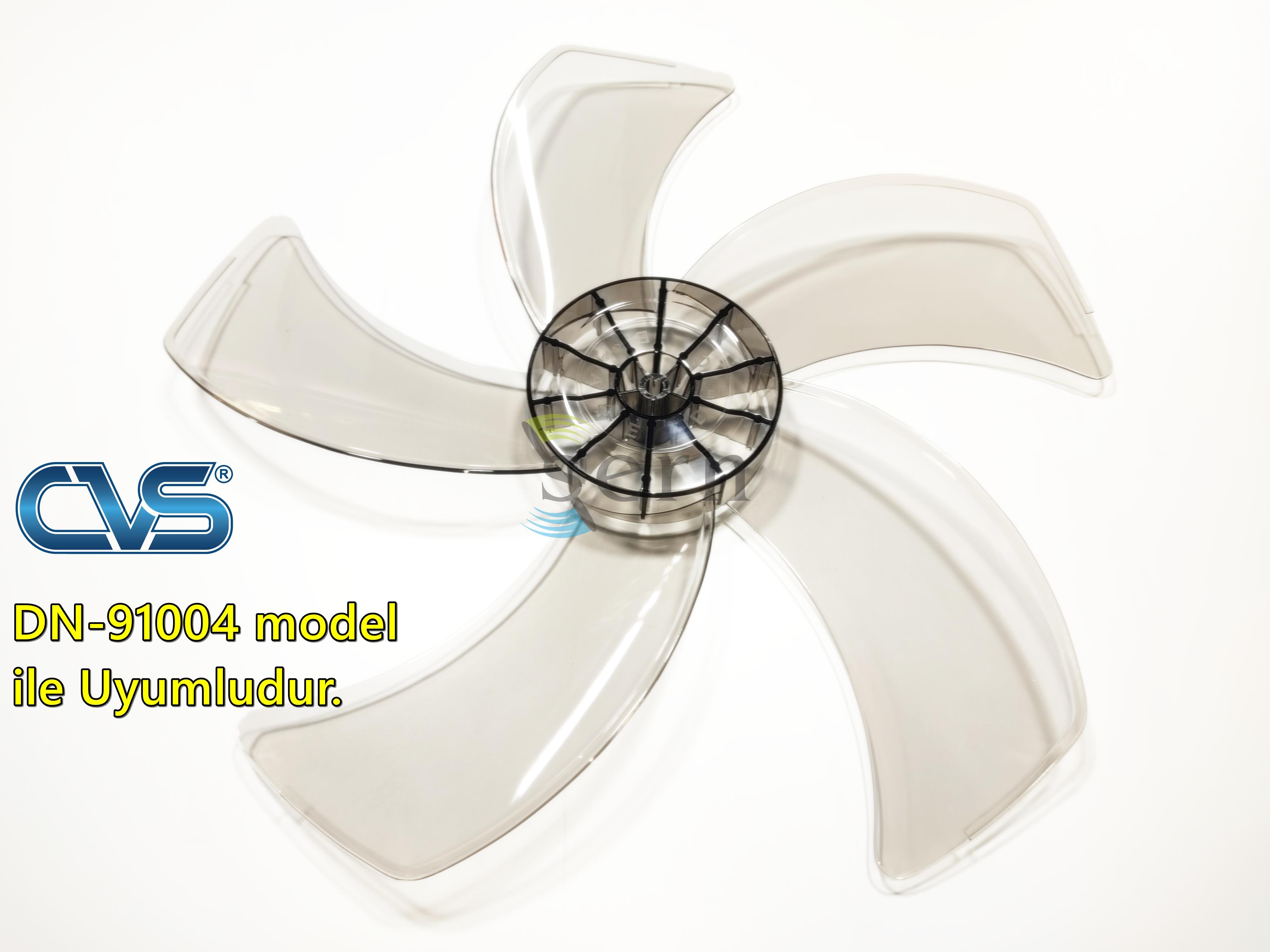 CVS DN 91004 Modele Uyumlu Vantilatör Pervanesi 16inç 5 Kanat 38Cm Füme Renk PLS