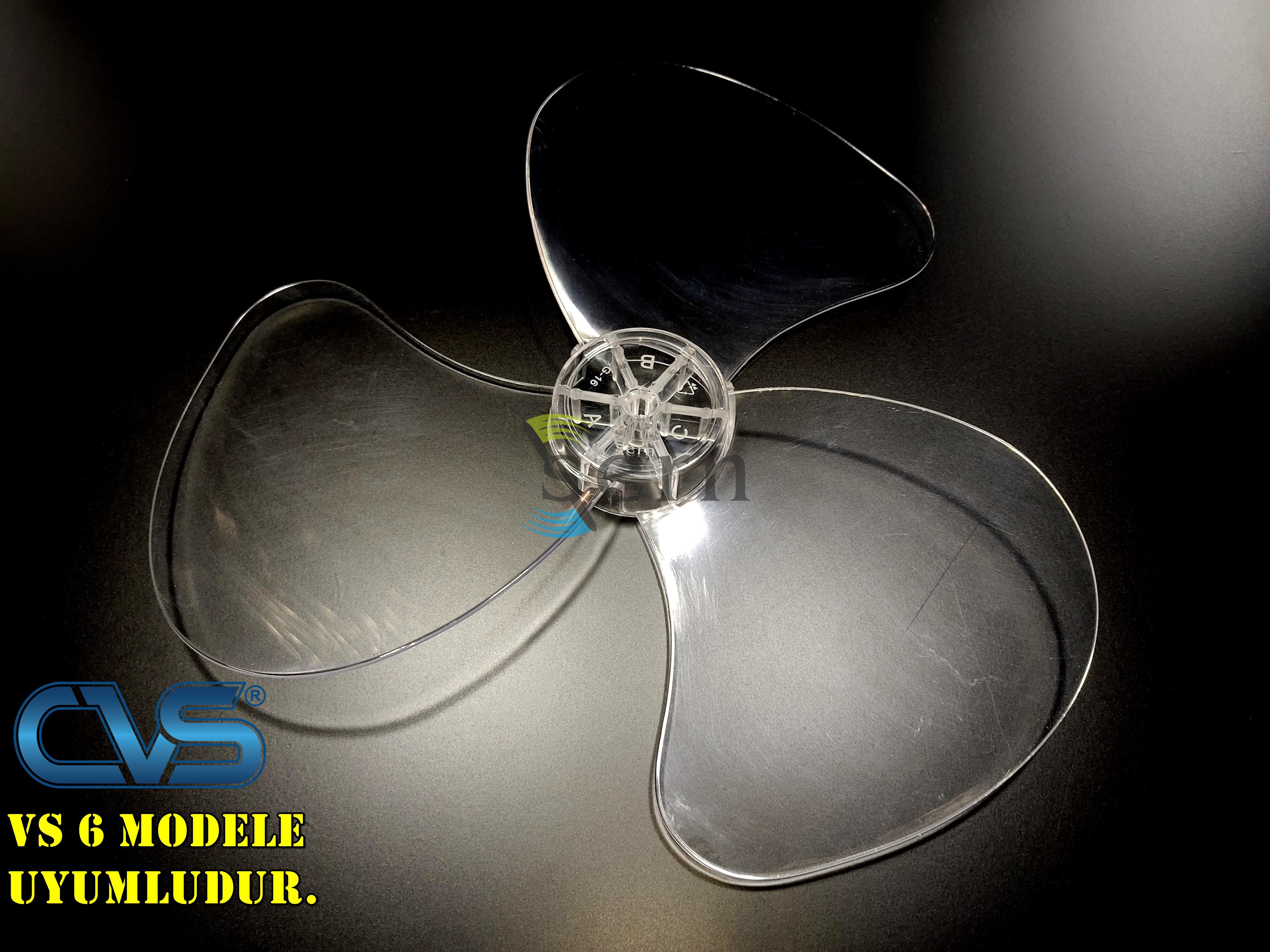 CVS VS 6 Modele Uyumlu Vantilatör Pervanesi  3 kanat 36cm Sert 16inç Şeffaf
