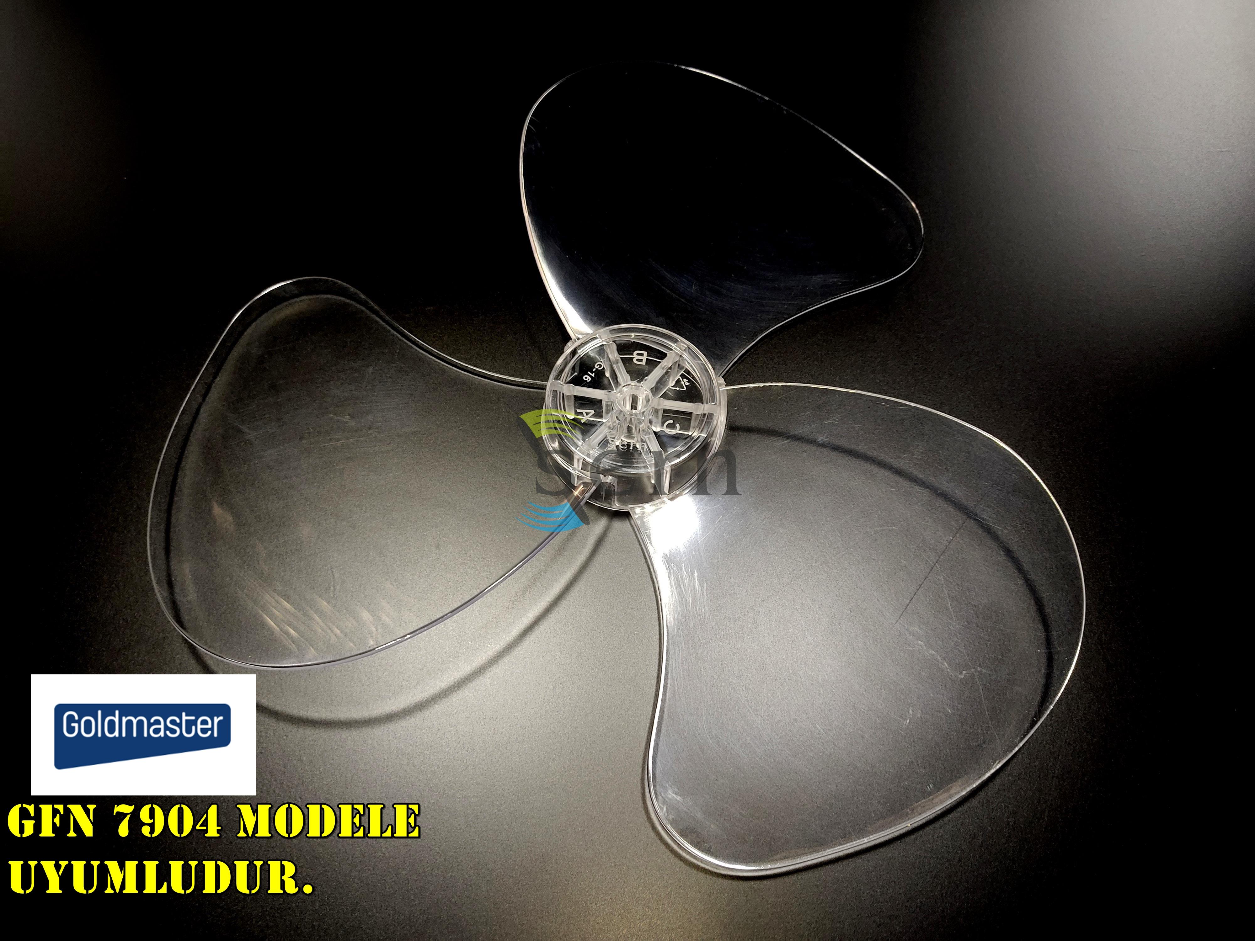 Goldmaster GFN 7904 Modele Uyumlu Vantilatör Pervanesi  3 kanat 36cm Sert 16inç Şeffaf