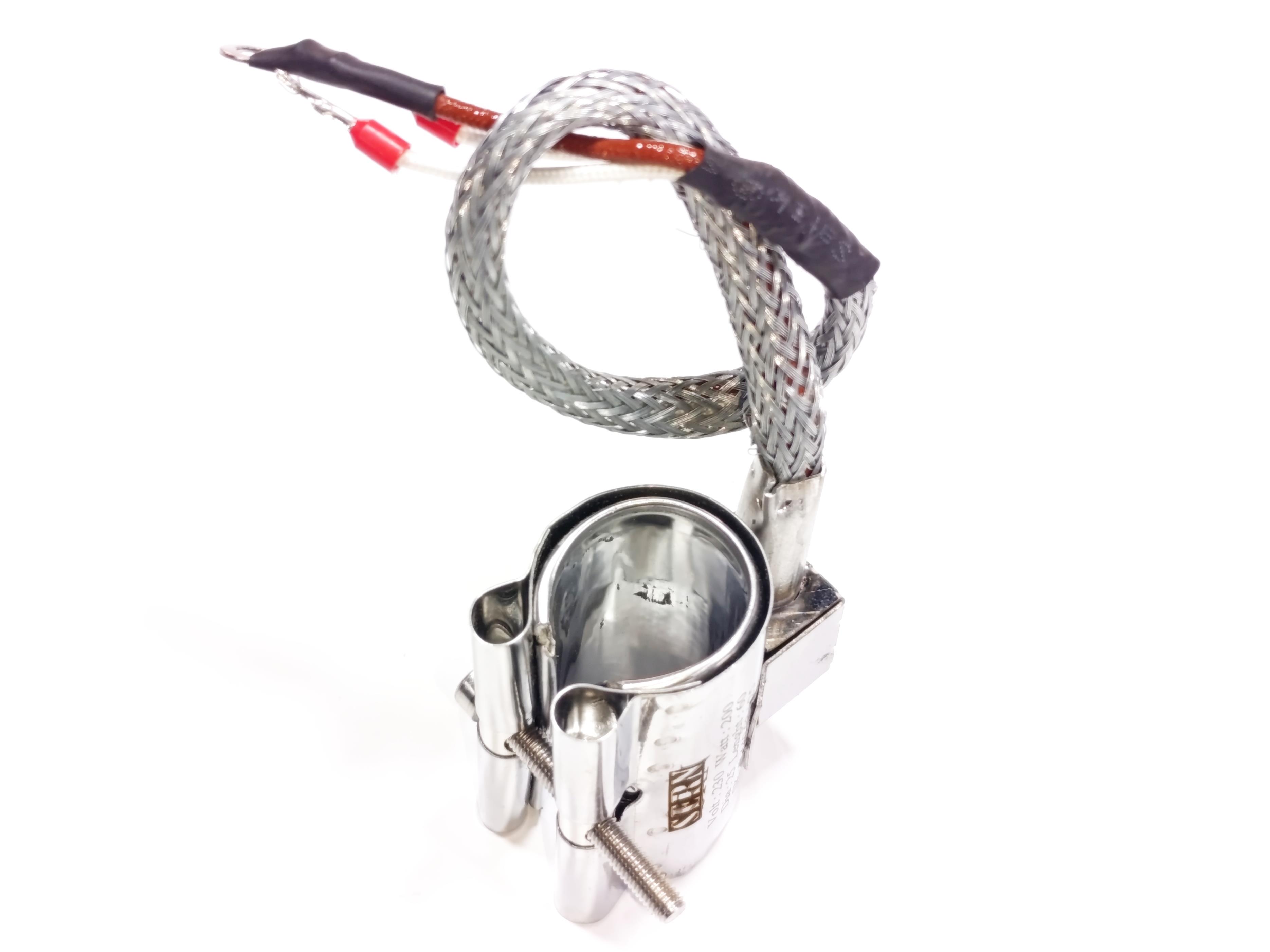 Kelepçe Meme Rezistans 25mm Çap-60mm Boy-200W-230V Zırhlı Kablolu