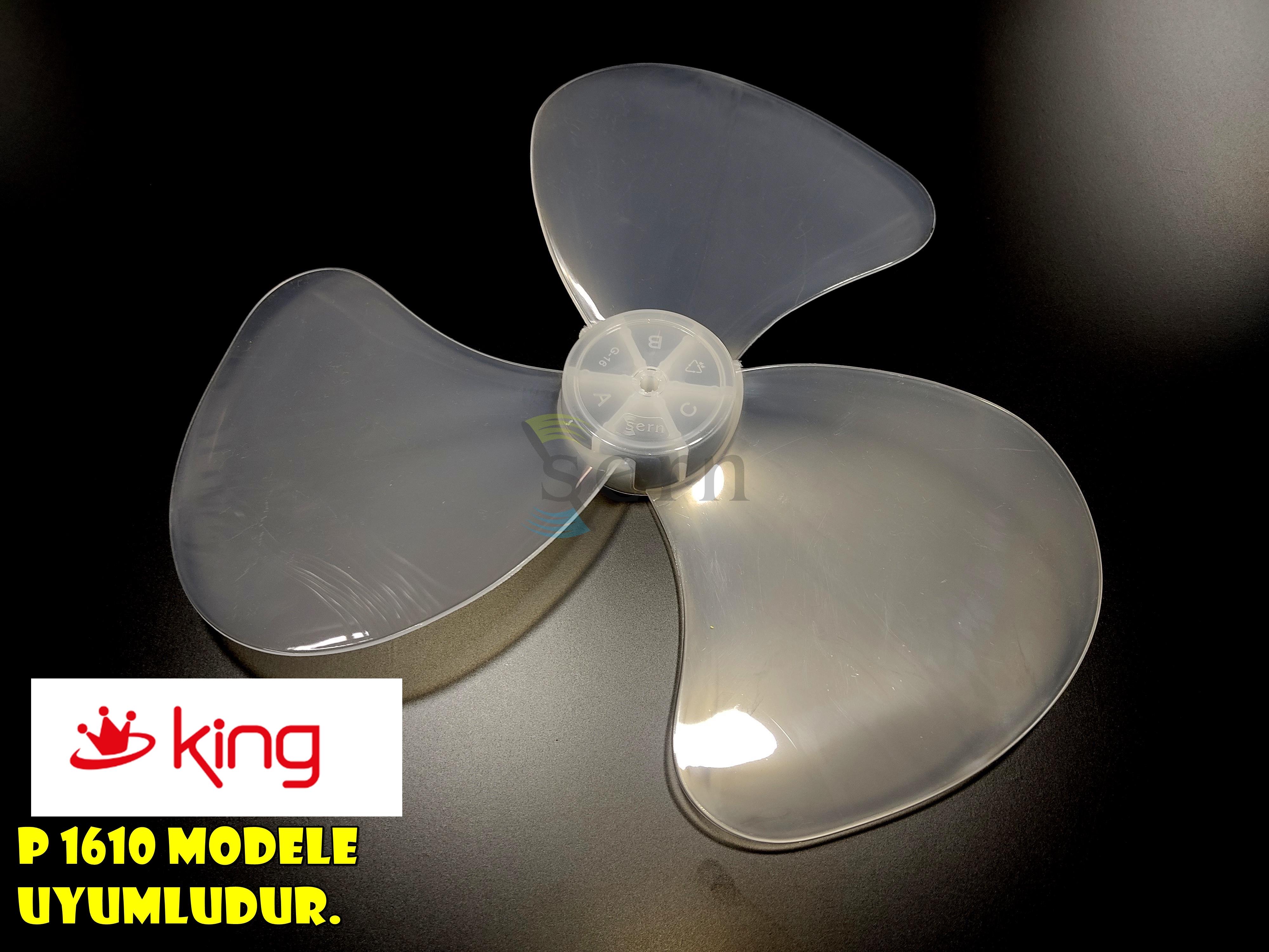 King P 1610 Modele Uyumlu Vantilatör Pervanesi 3 kanat 16inç 36cm Yumuşak Esnek 
