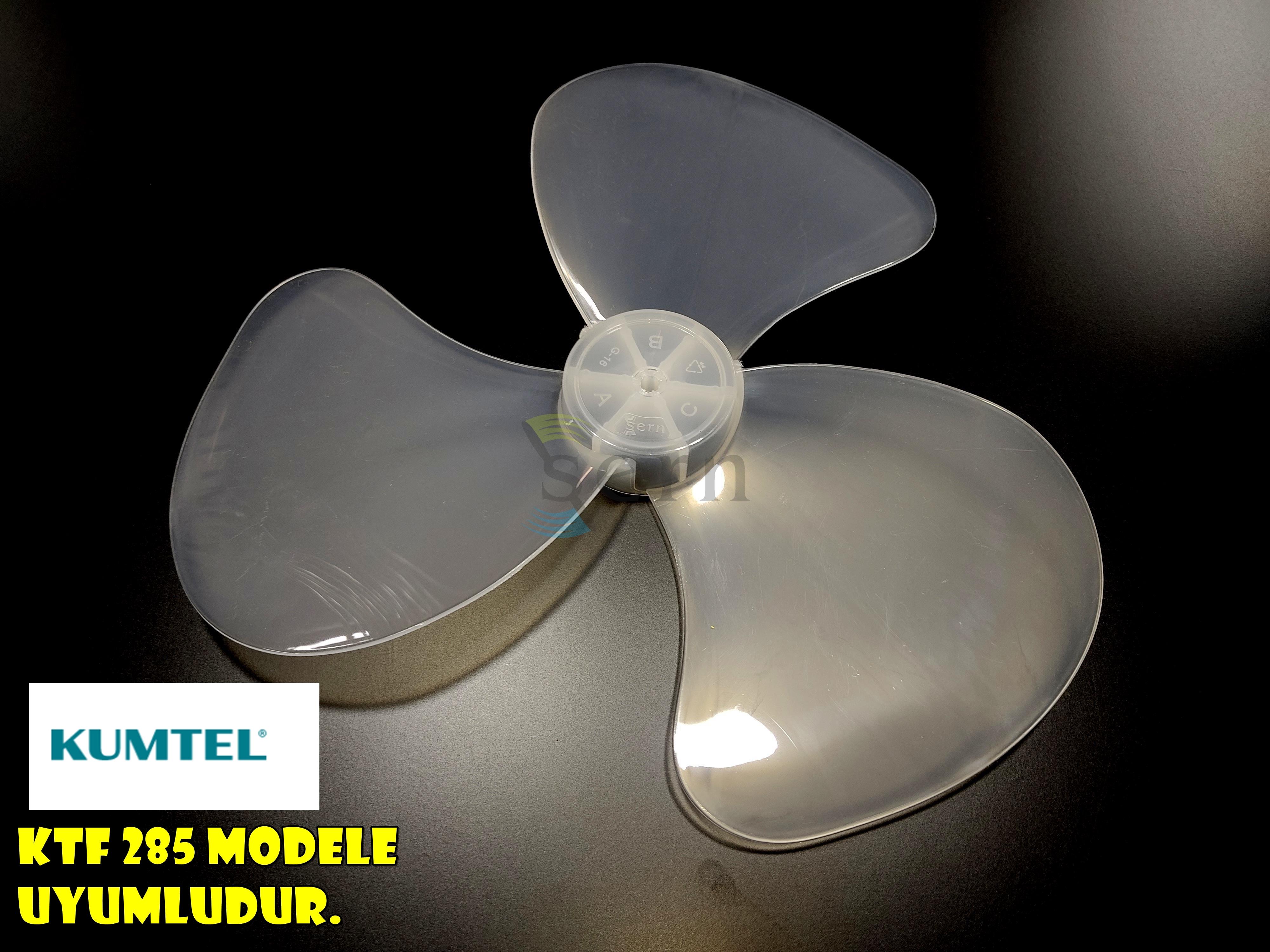 Kumtel KTF 285 Modele Uyumlu Vantilatör Pervanesi 3 kanat 16inç 36cm Yumuşak Esnek 