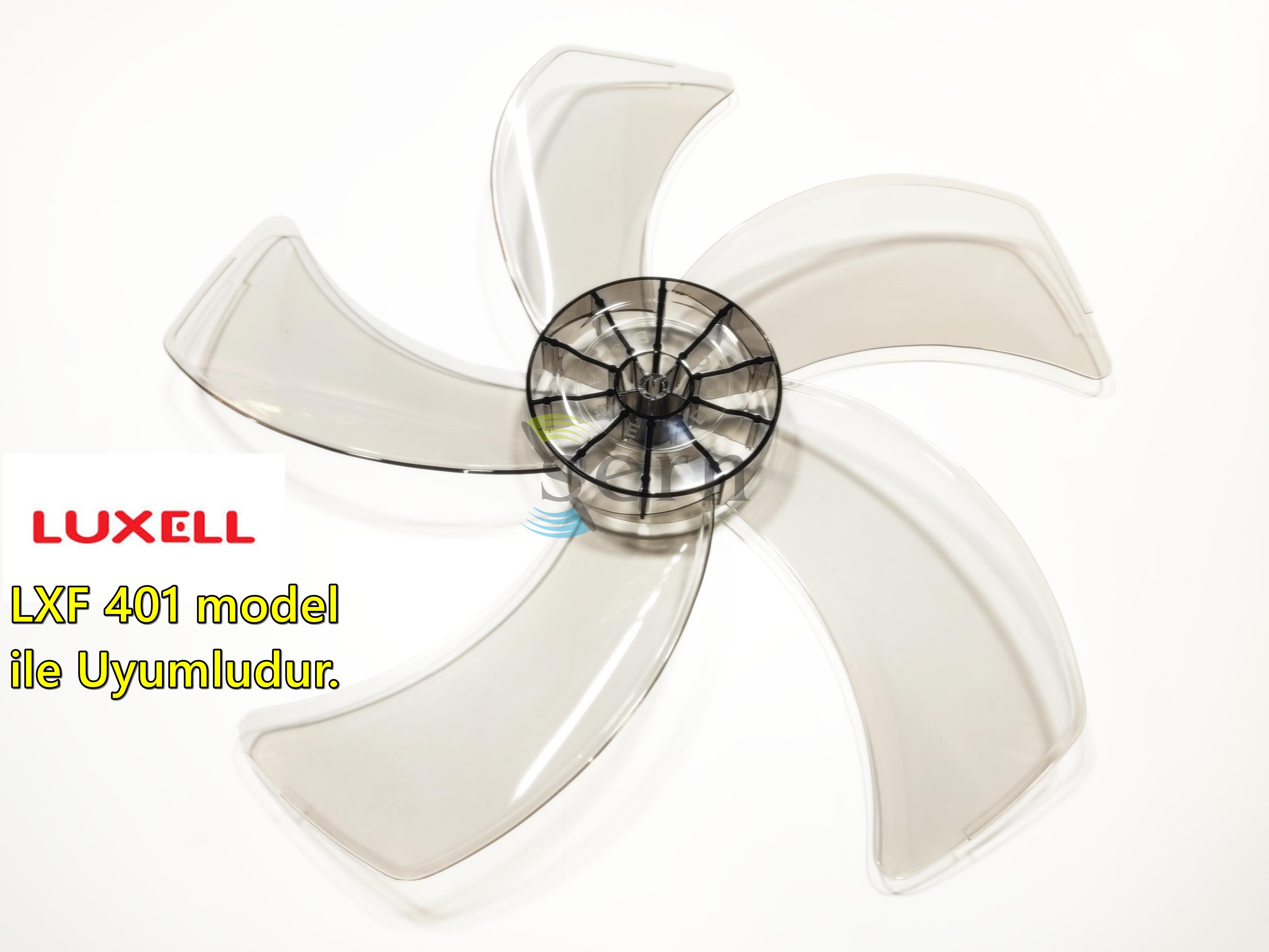 Luxell LXF 401 Modele Uyumlu Vantilatör Pervanesi 16inç 5 Kanat 38Cm Füme Renk PLS