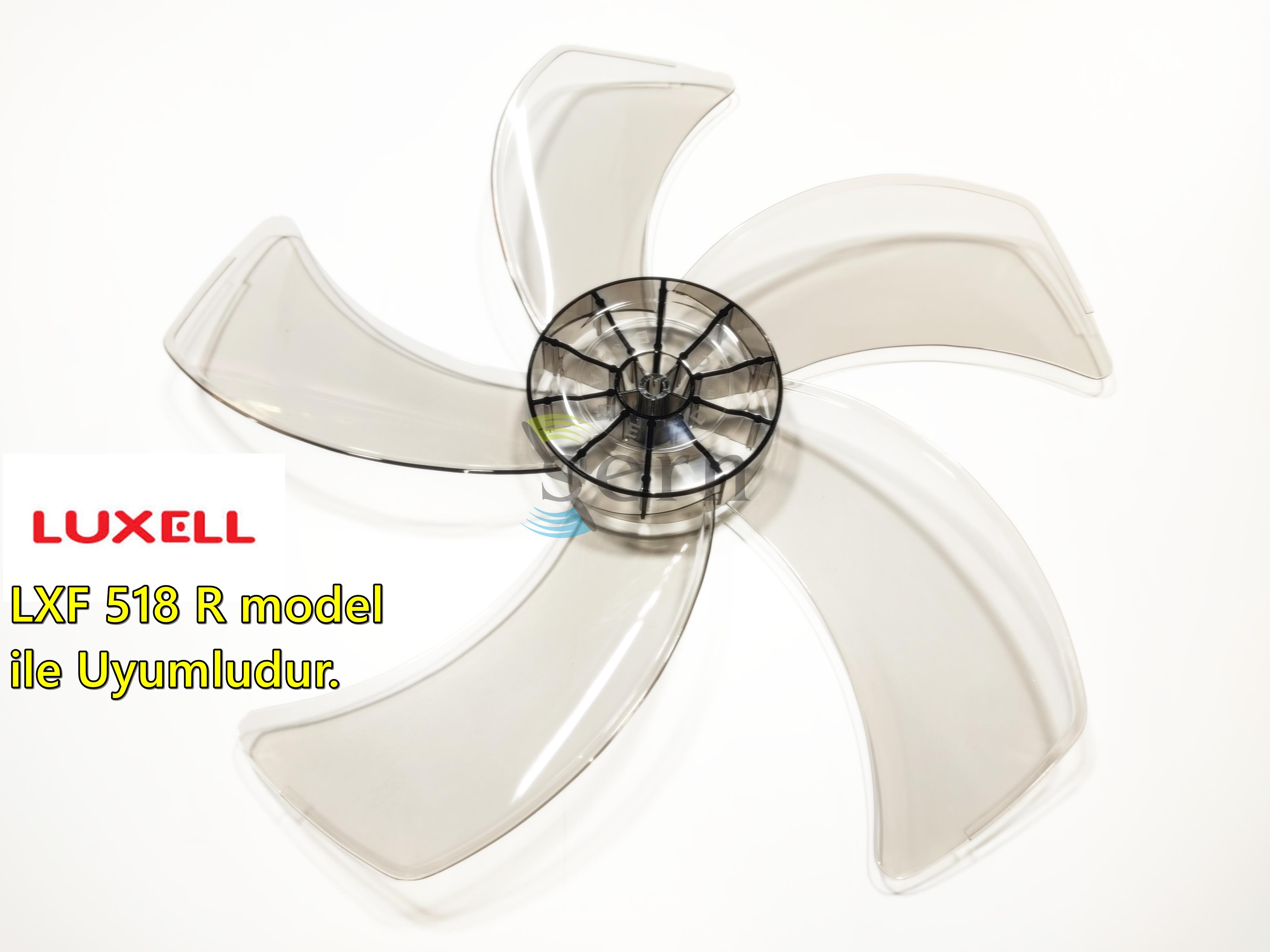 Luxell LXF 518 R Modele Uyumlu Vantilatör Pervanesi 16inç 5 Kanat 38Cm Füme Renk PLS