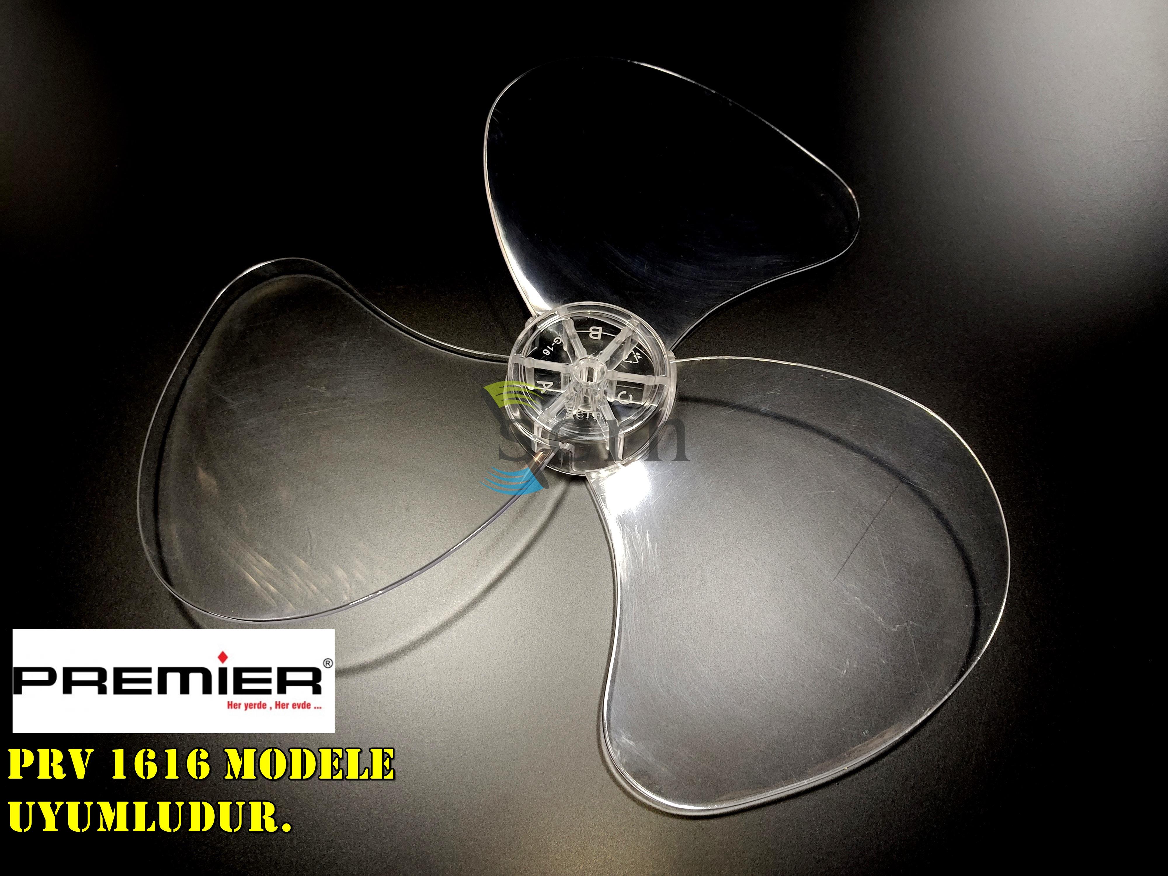 Premier PRV 1616 Modele Uyumlu Vantilatör Pervanesi  3 kanat 36cm Sert 16inç Şeffaf