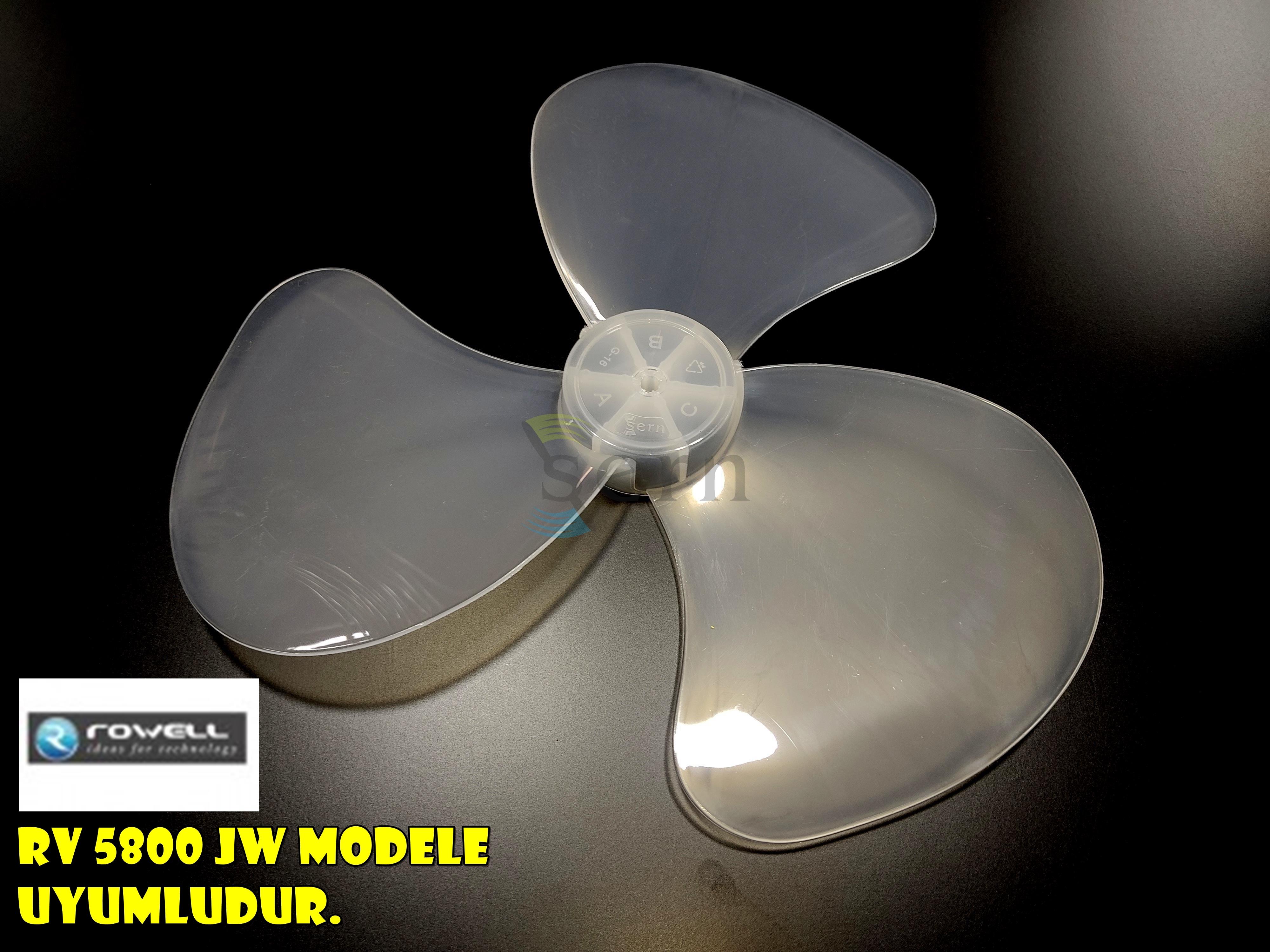 Rowell RV 5800 JW Modele Uyumlu Vantilatör Pervanesi 3 kanat 16inç 36cm Yumuşak Esnek 
