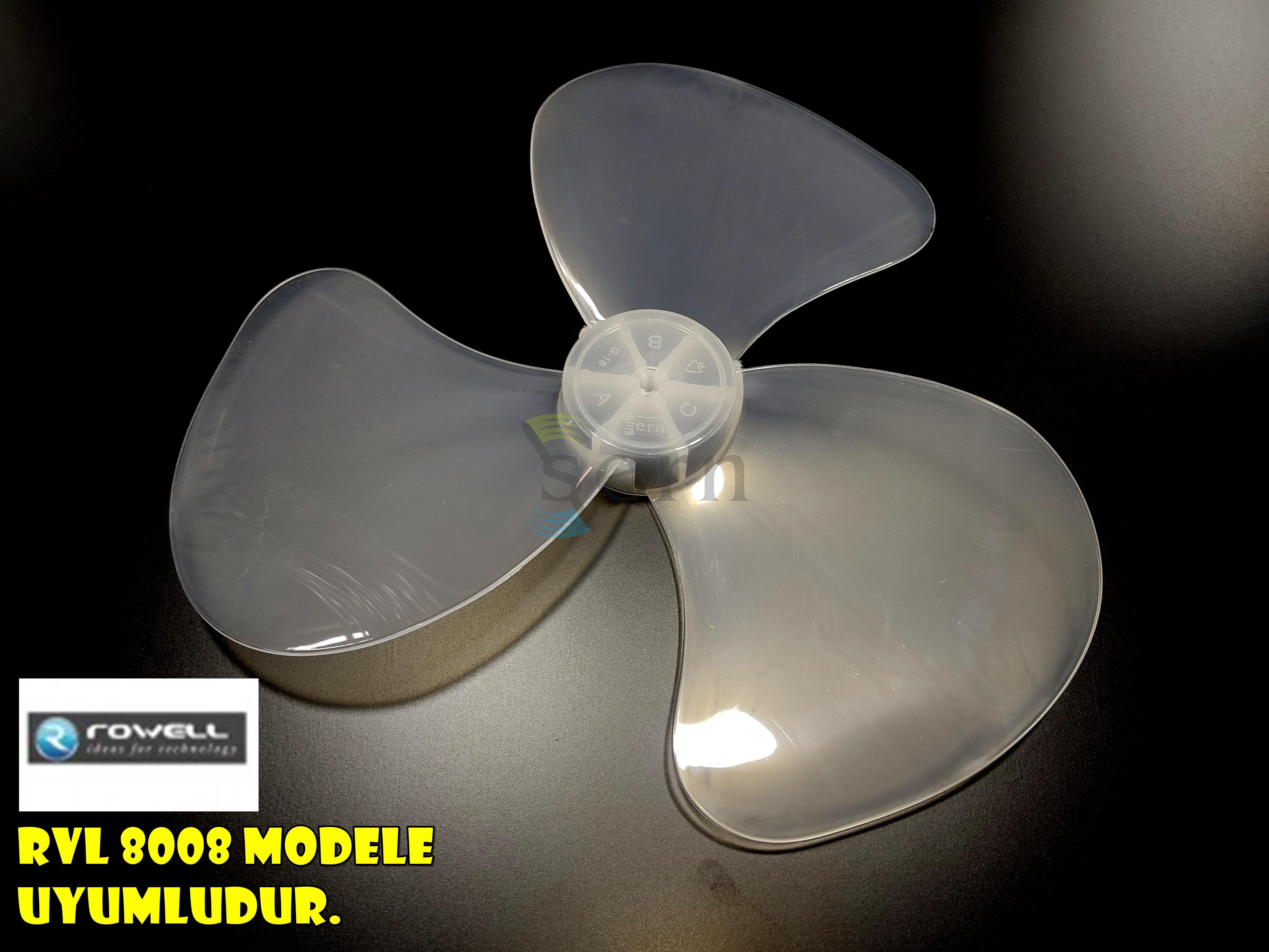 Rowell RVL 8008 Modele Uyumlu Vantilatör Pervanesi 3 kanat 16inç 36cm Yumuşak Esnek 