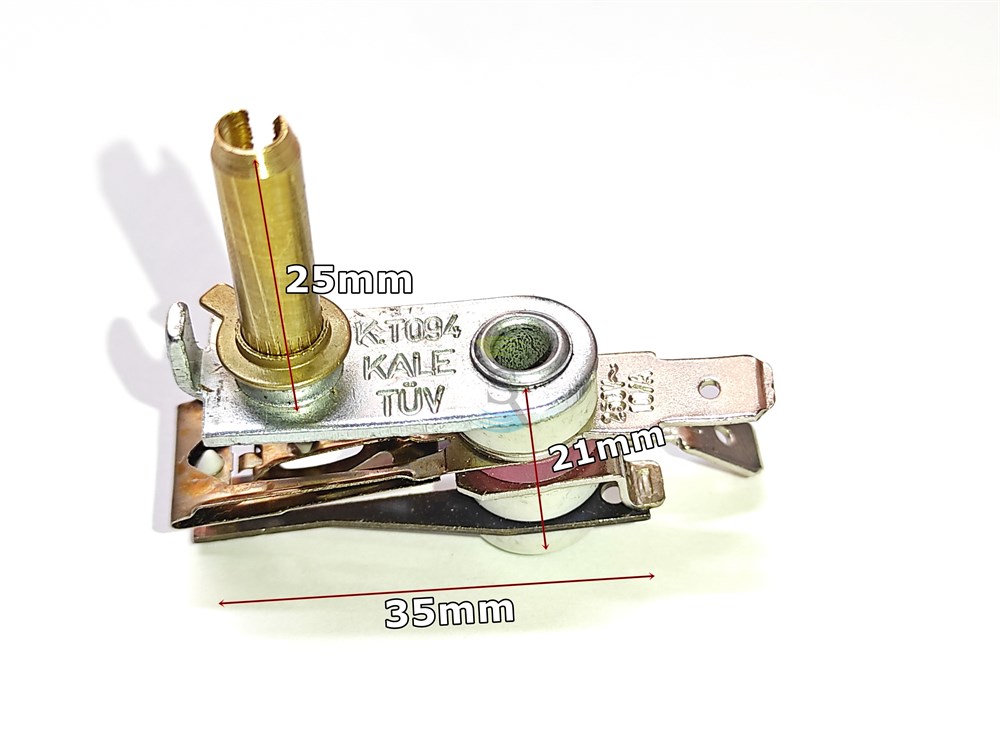 Semaver, Ocak ve Tost Makinesi bimetal termostat orta paso 10A 250 Derece  25mm