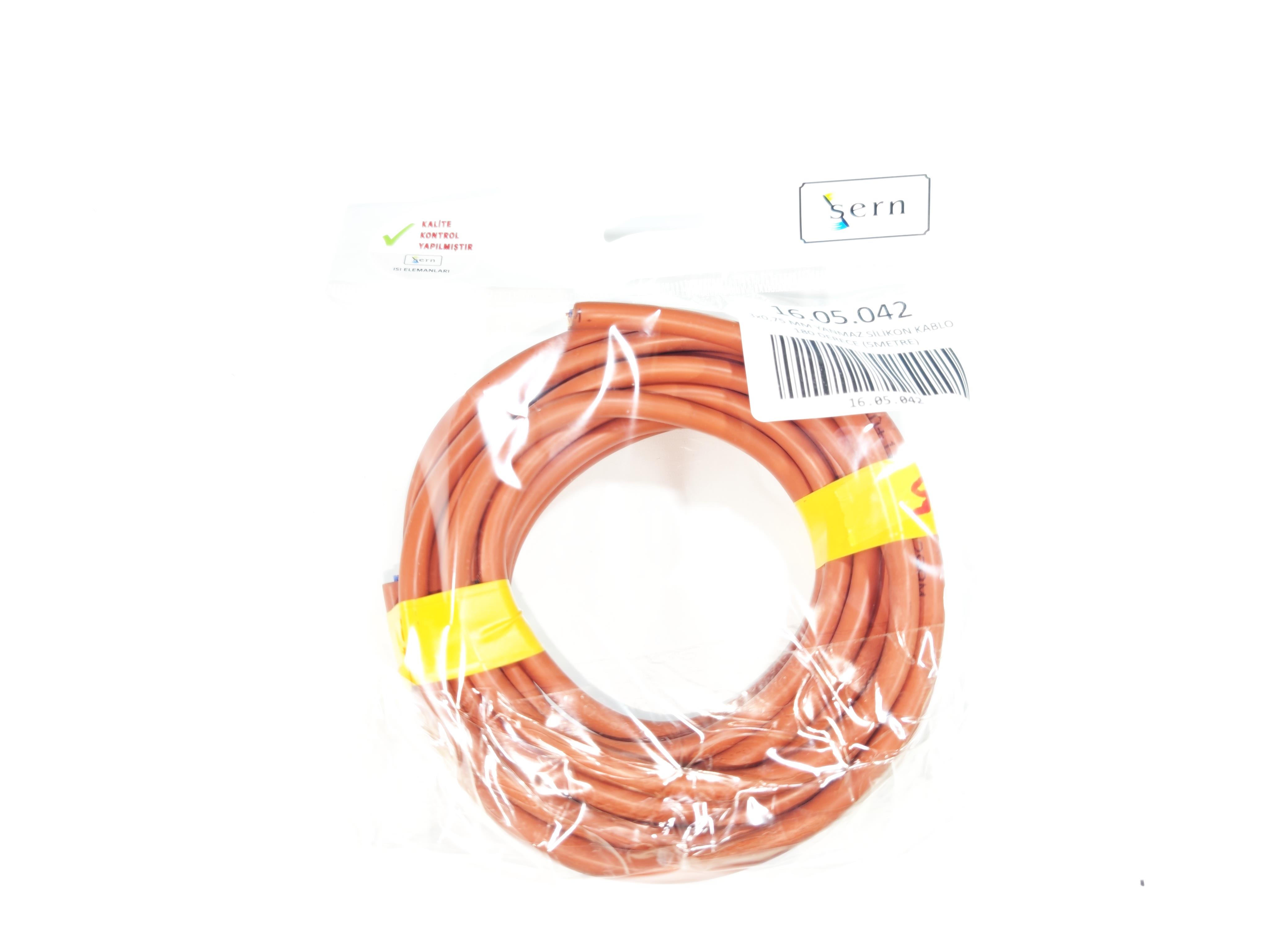 SERN 3x0,75mm Yanmaz Silikon Kablo TTR Bakır Kırmızı Renk 180 Derece (5 Metre Fişsiz)